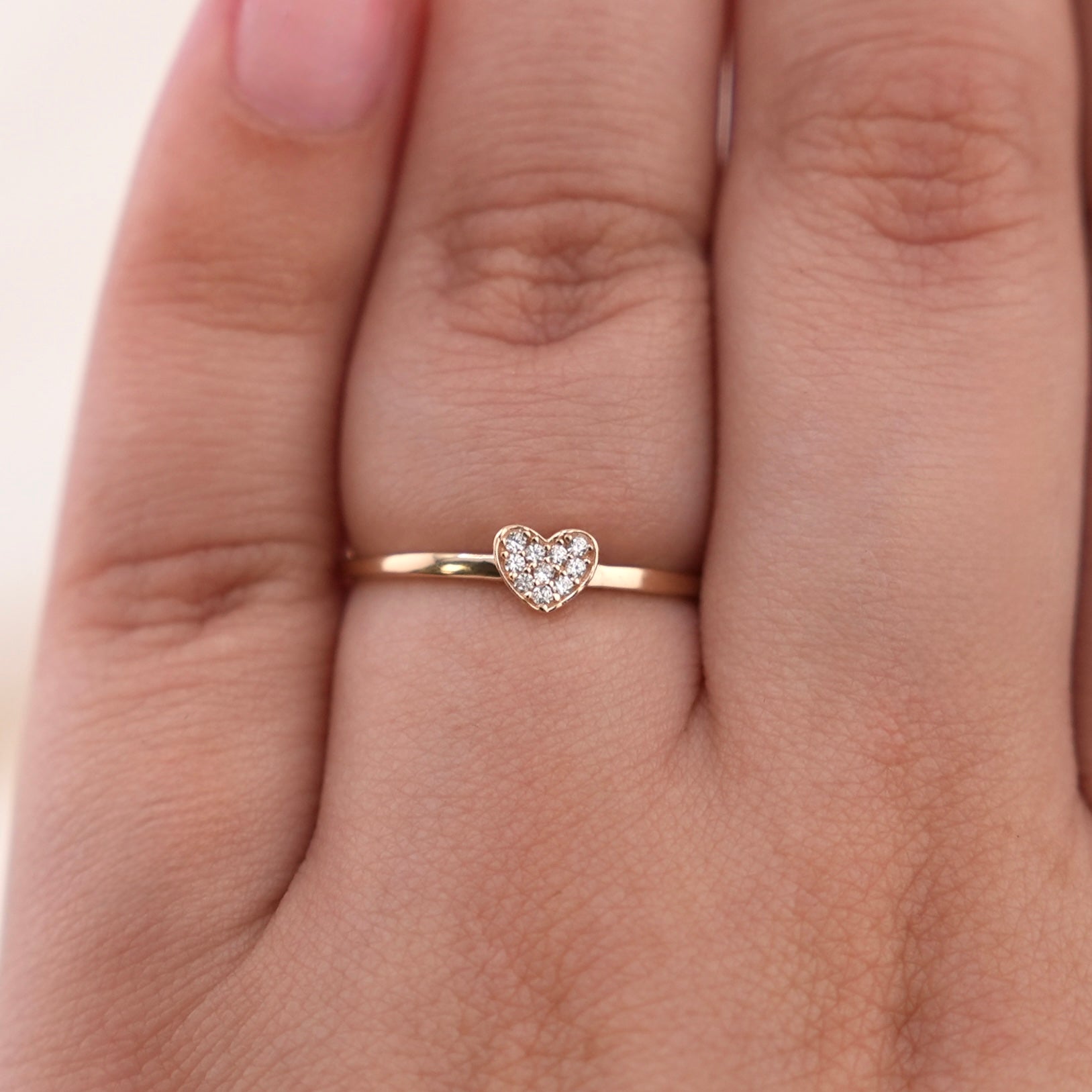 14k Gold Love & Heart Ring