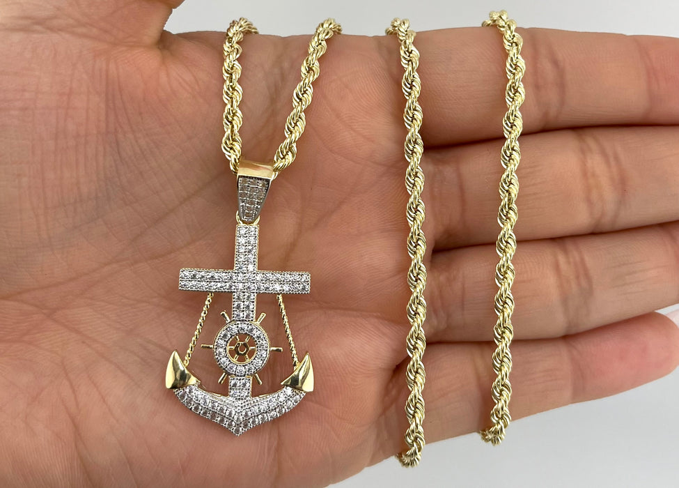 14k Gold Small Anchor P35-04