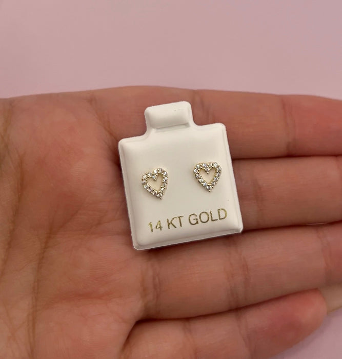 14K Gold Women’s Heart Earrings