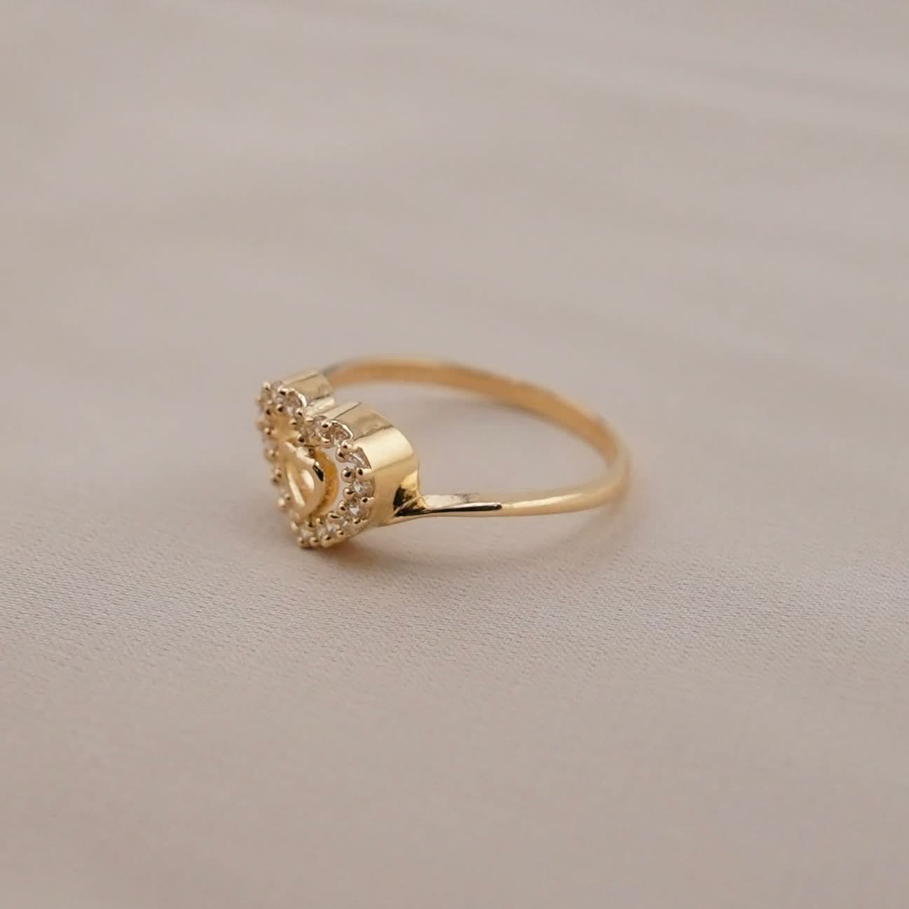 14k Gold Double Heart Ring