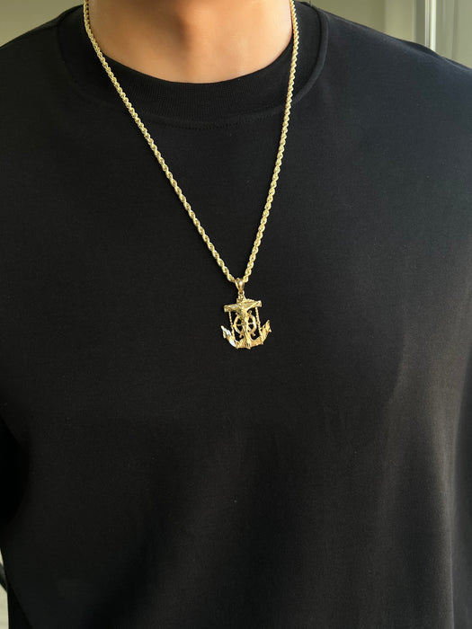 14k Gold Small Jesus Anchor P35-12