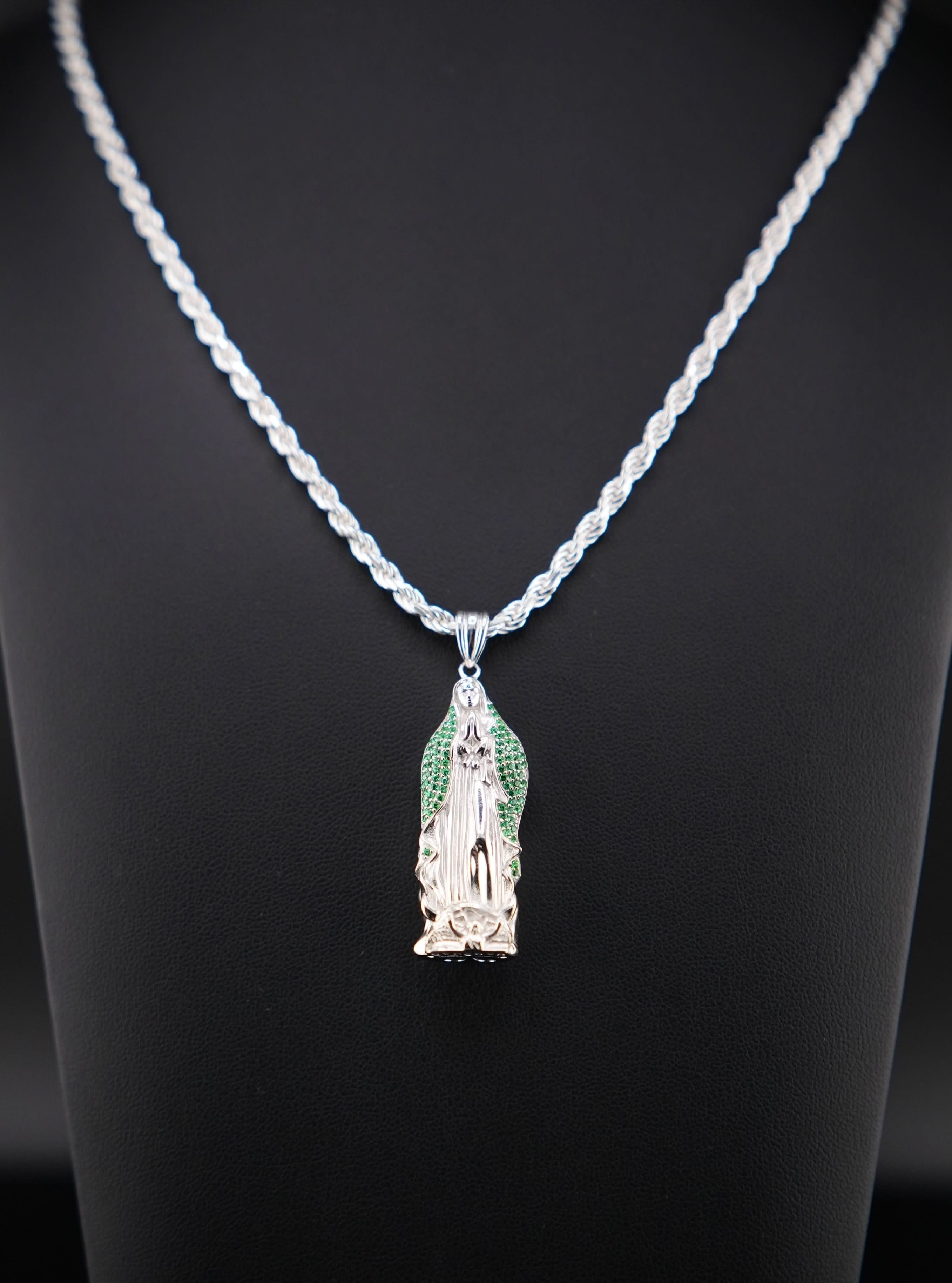 Silver 925 Virgencita Pendant or Chain Set