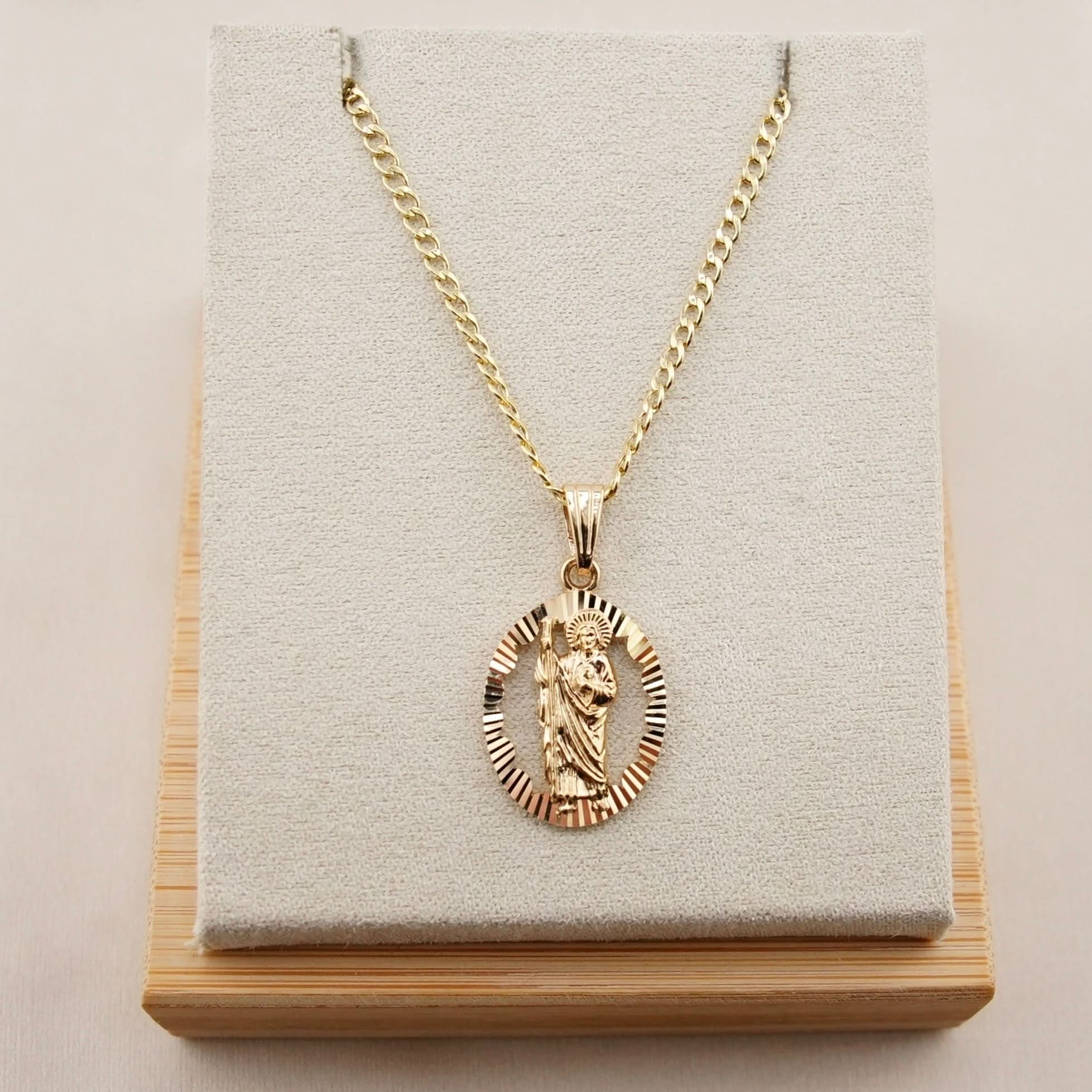 14k Gold San Judas Chain Set