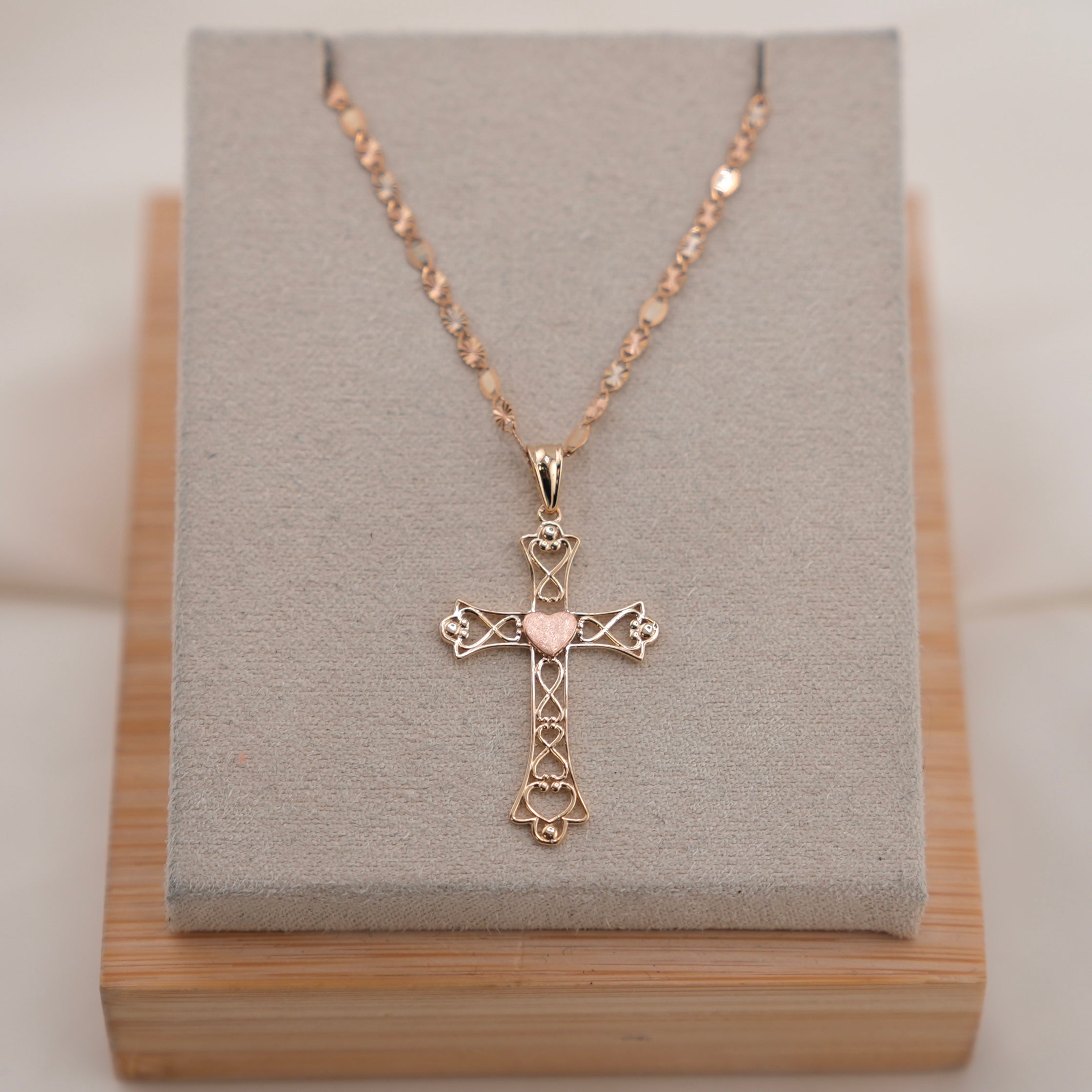 14k Gold Cross Chain Set