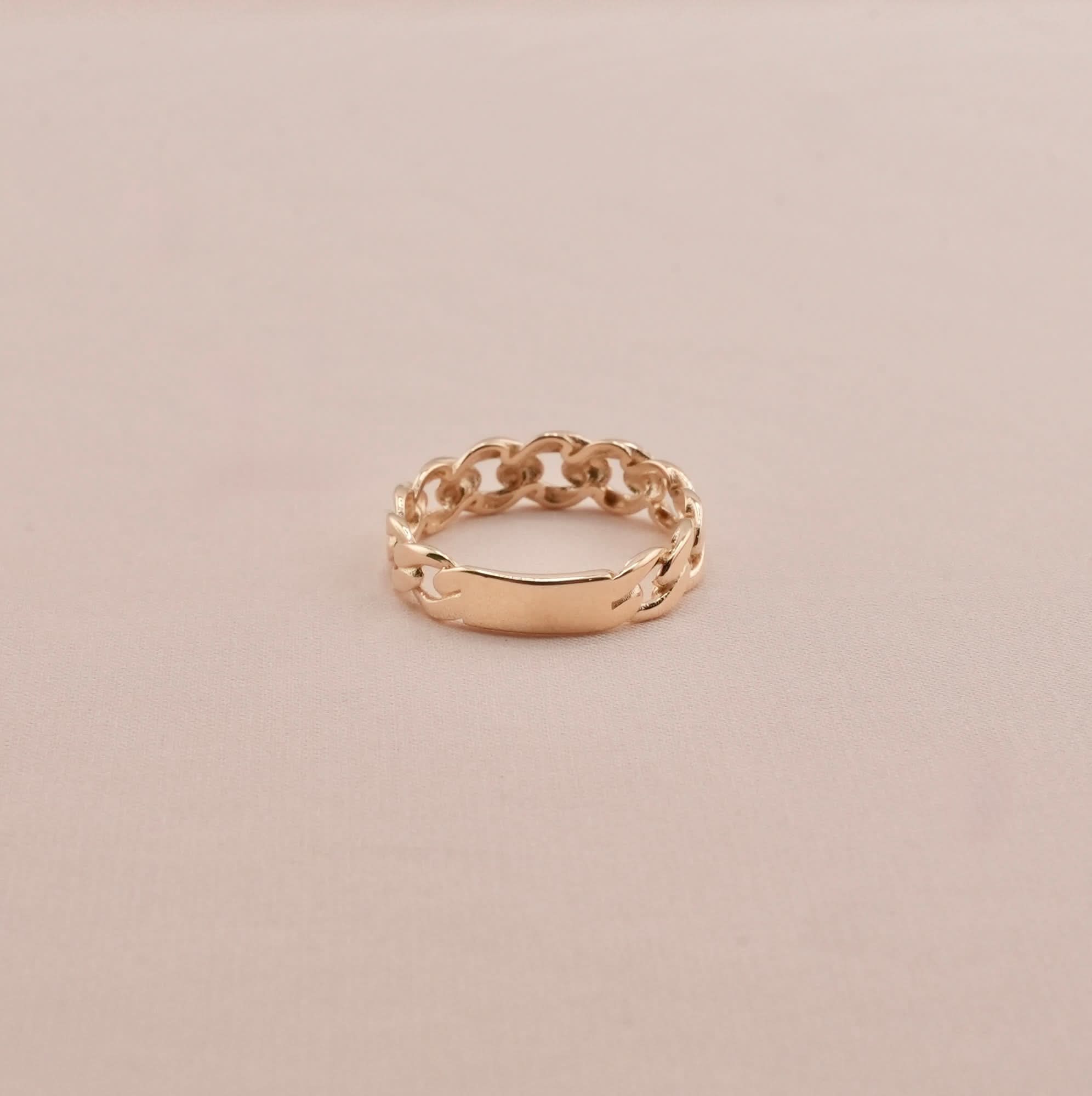 14K Gold Cuban Women’s Ring . 069