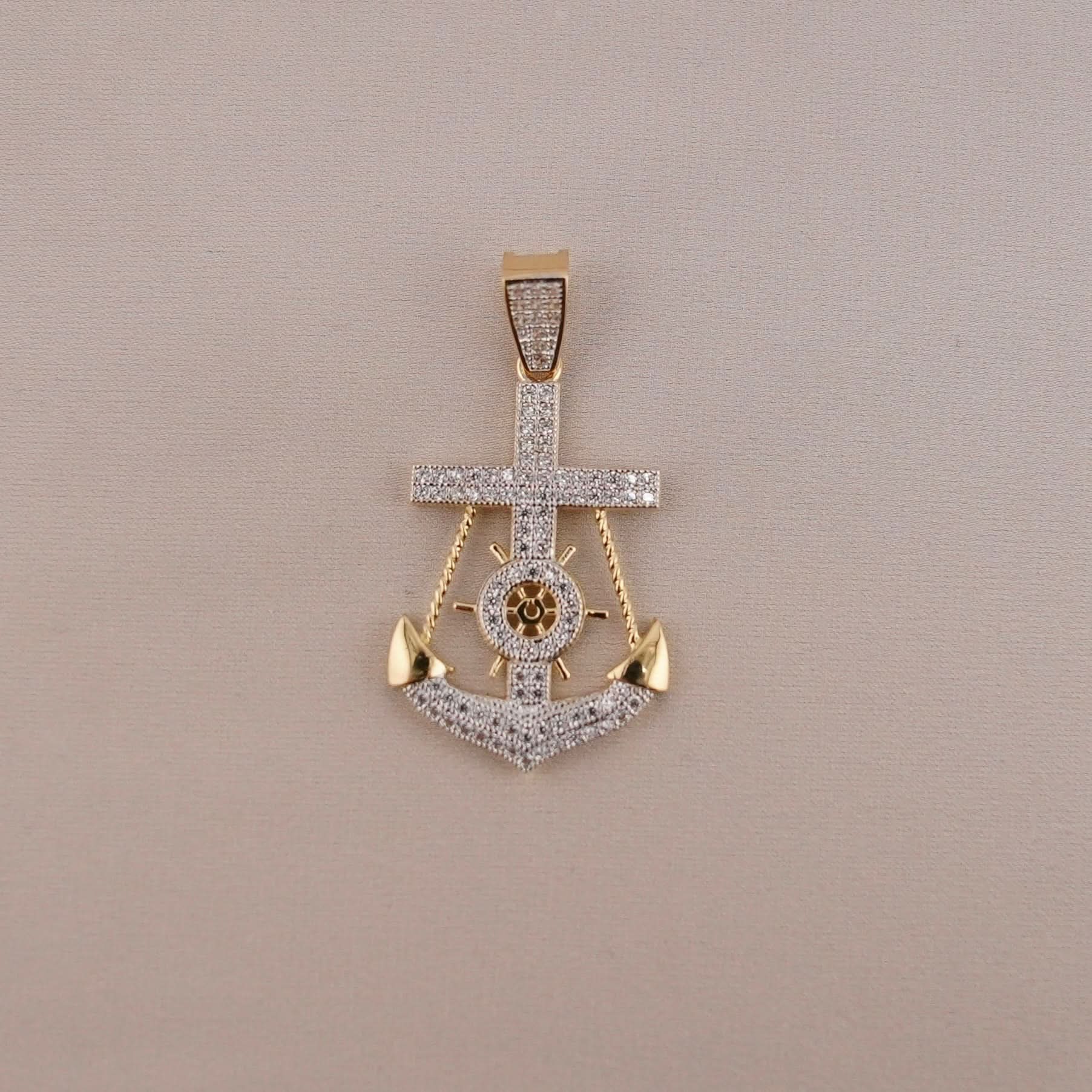 14k Gold Small Anchor Pendant