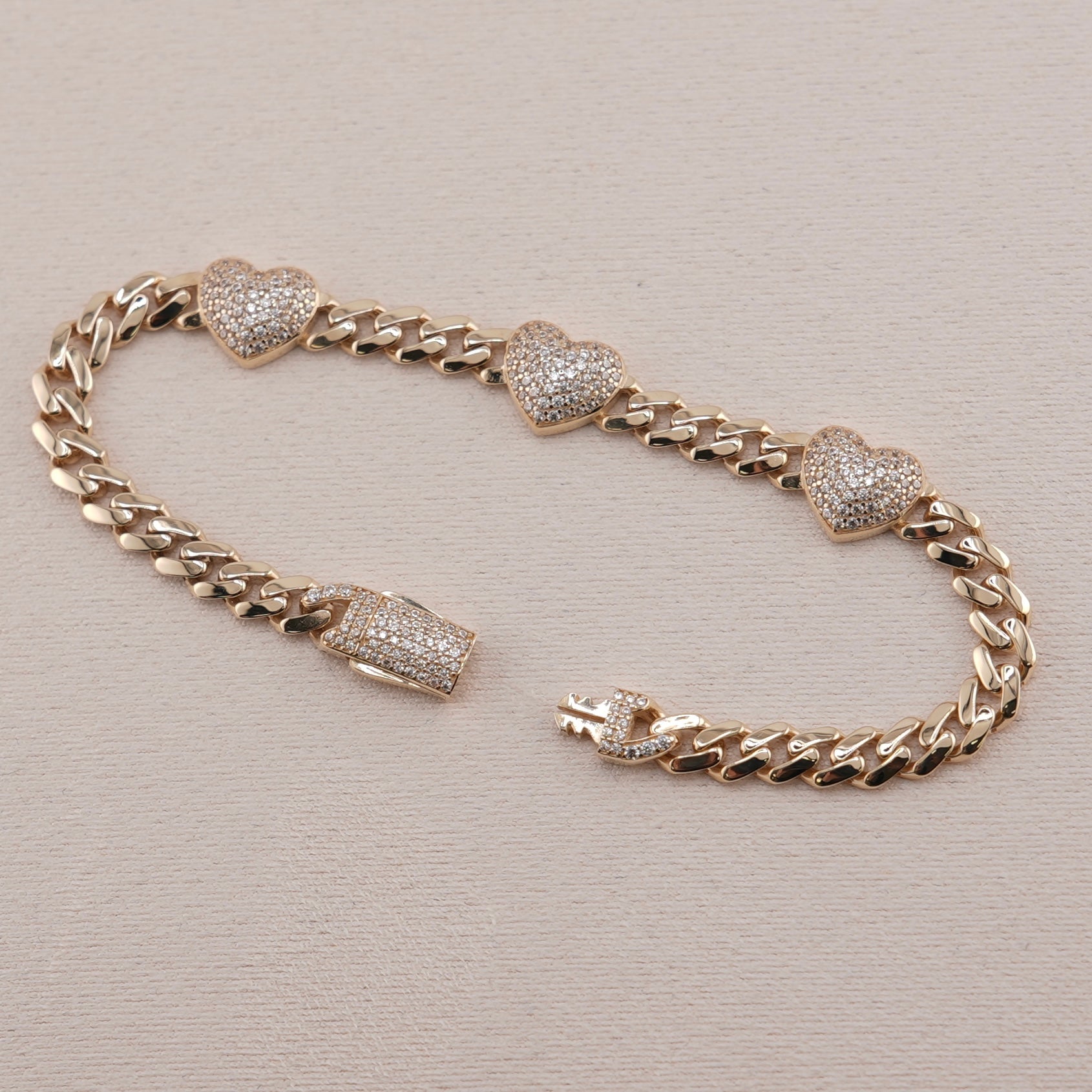 14k Gold Heart Bracelet