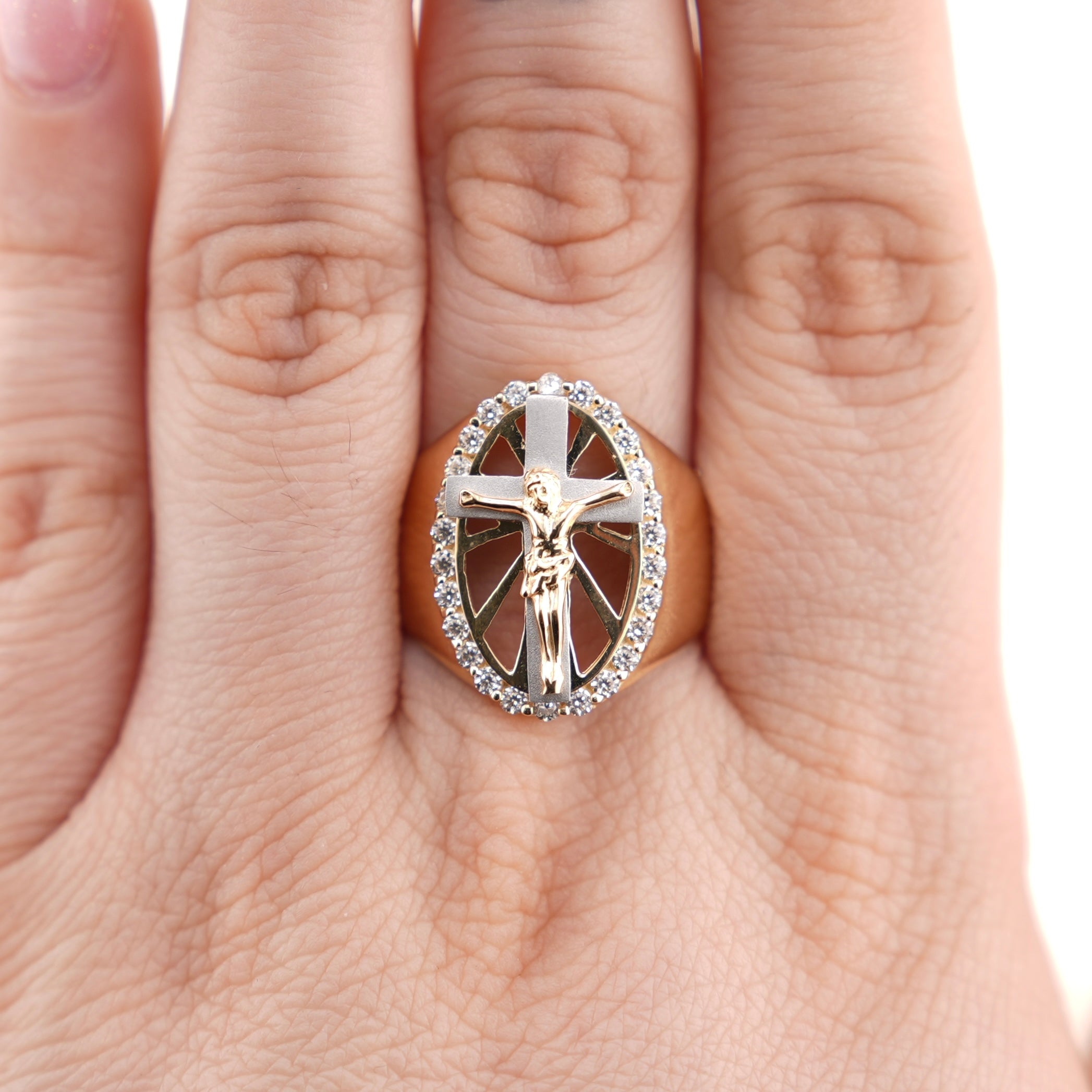 14k Gold Cross Ring