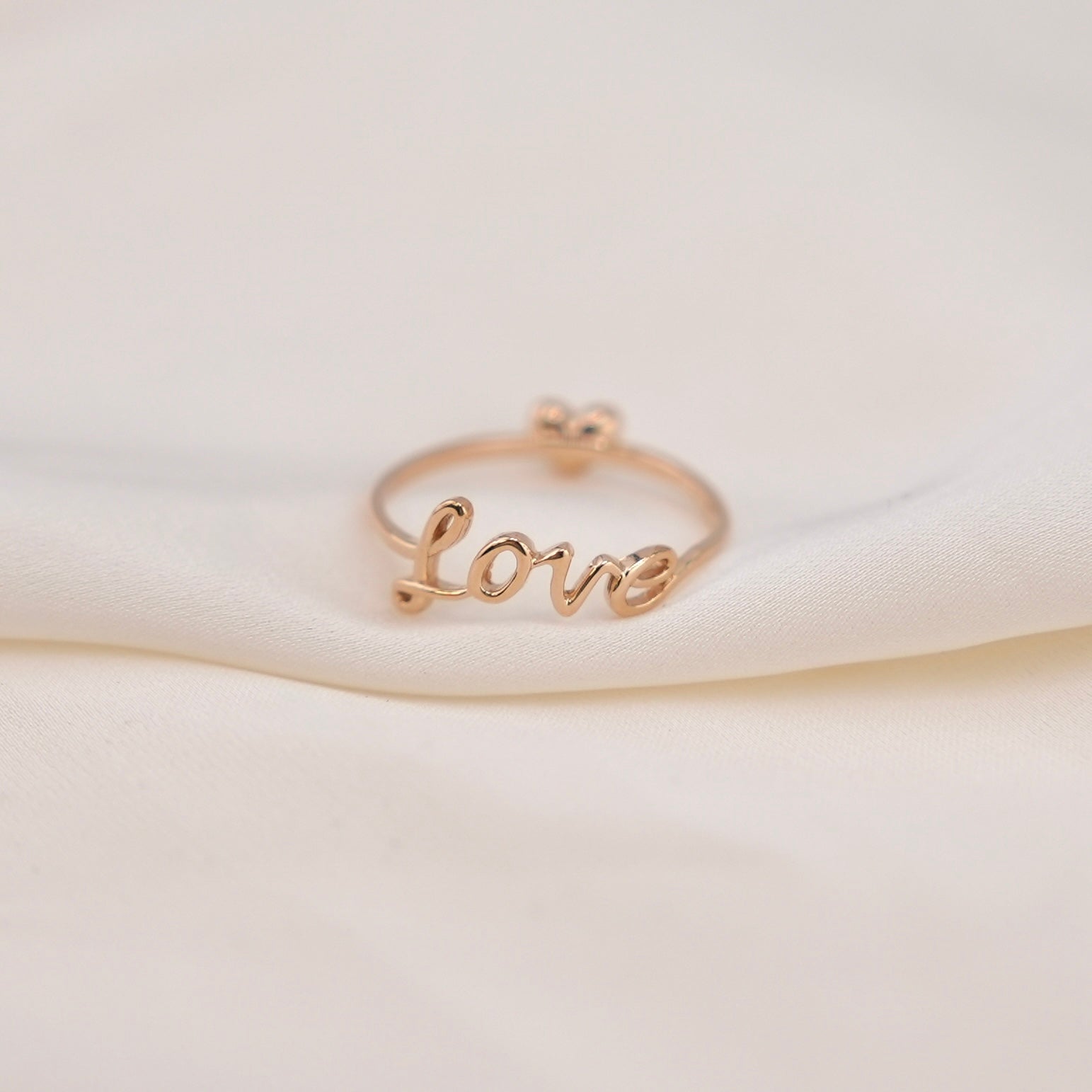 14k Gold Love & Heart Ring