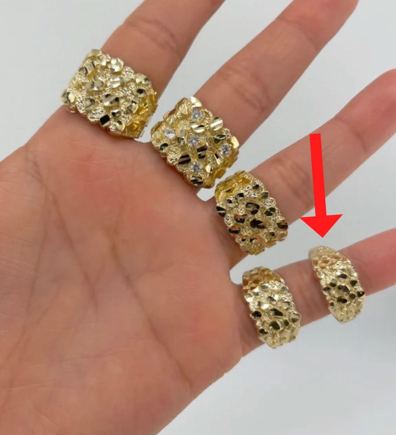 14k Gold Nugget Ring . 078