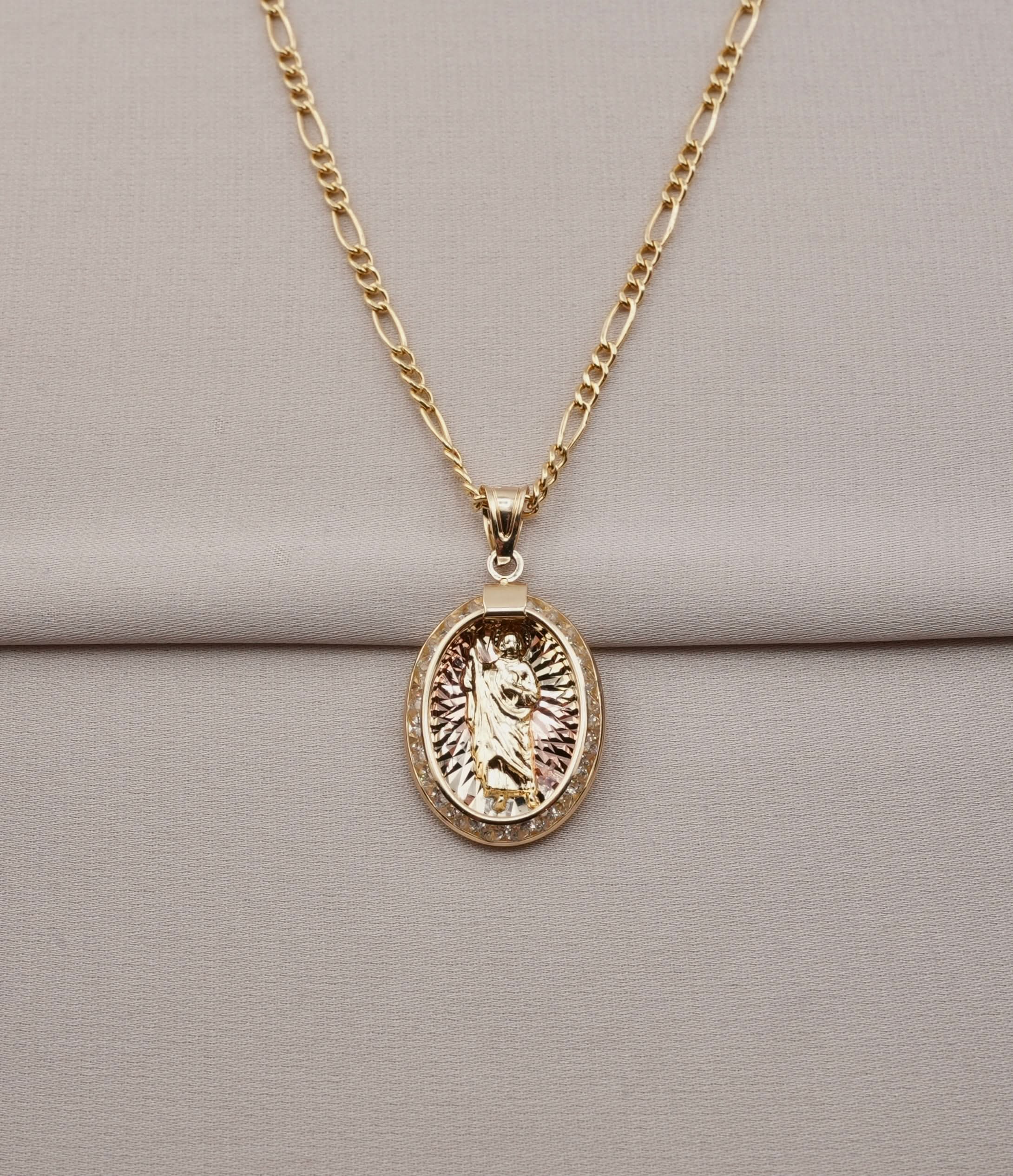 384 Gold 14K Gold San Judas Chain Set