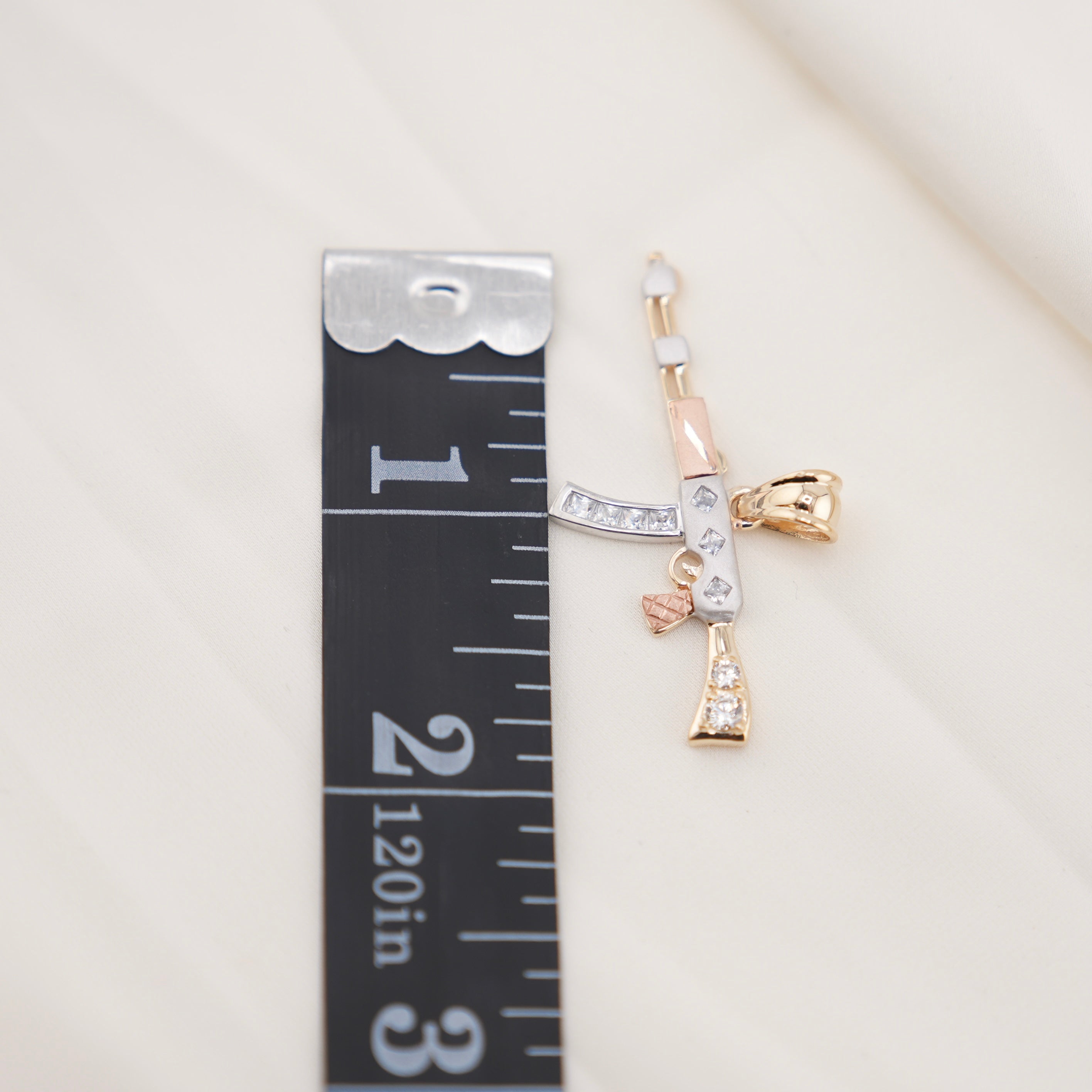 14k Gold Small Gun Chain Set