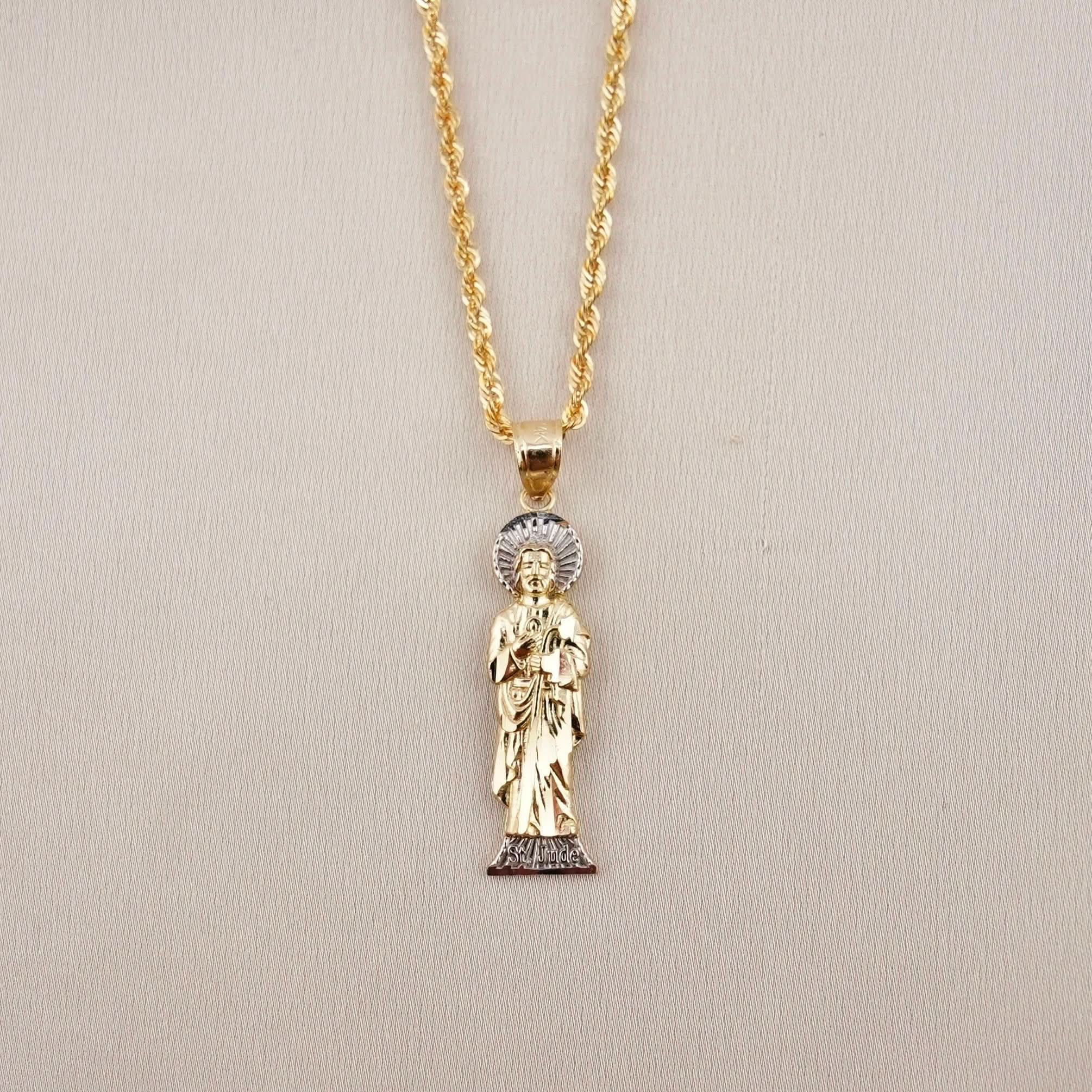 14k Gold Small San Judas Chain Set