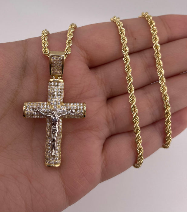 14k Gold Cross Chain Set CBP#22