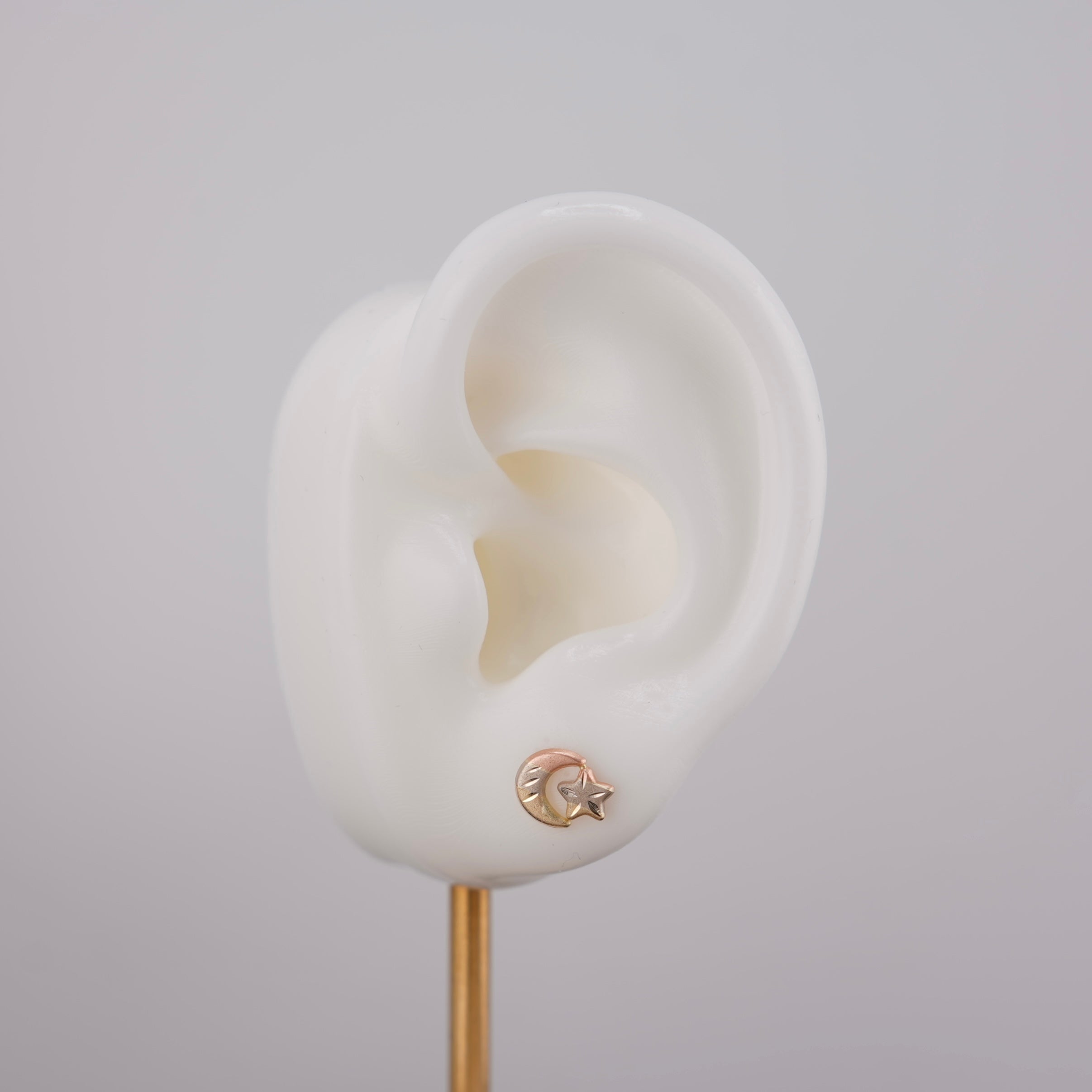 14k Gold Moon & Star Earrings