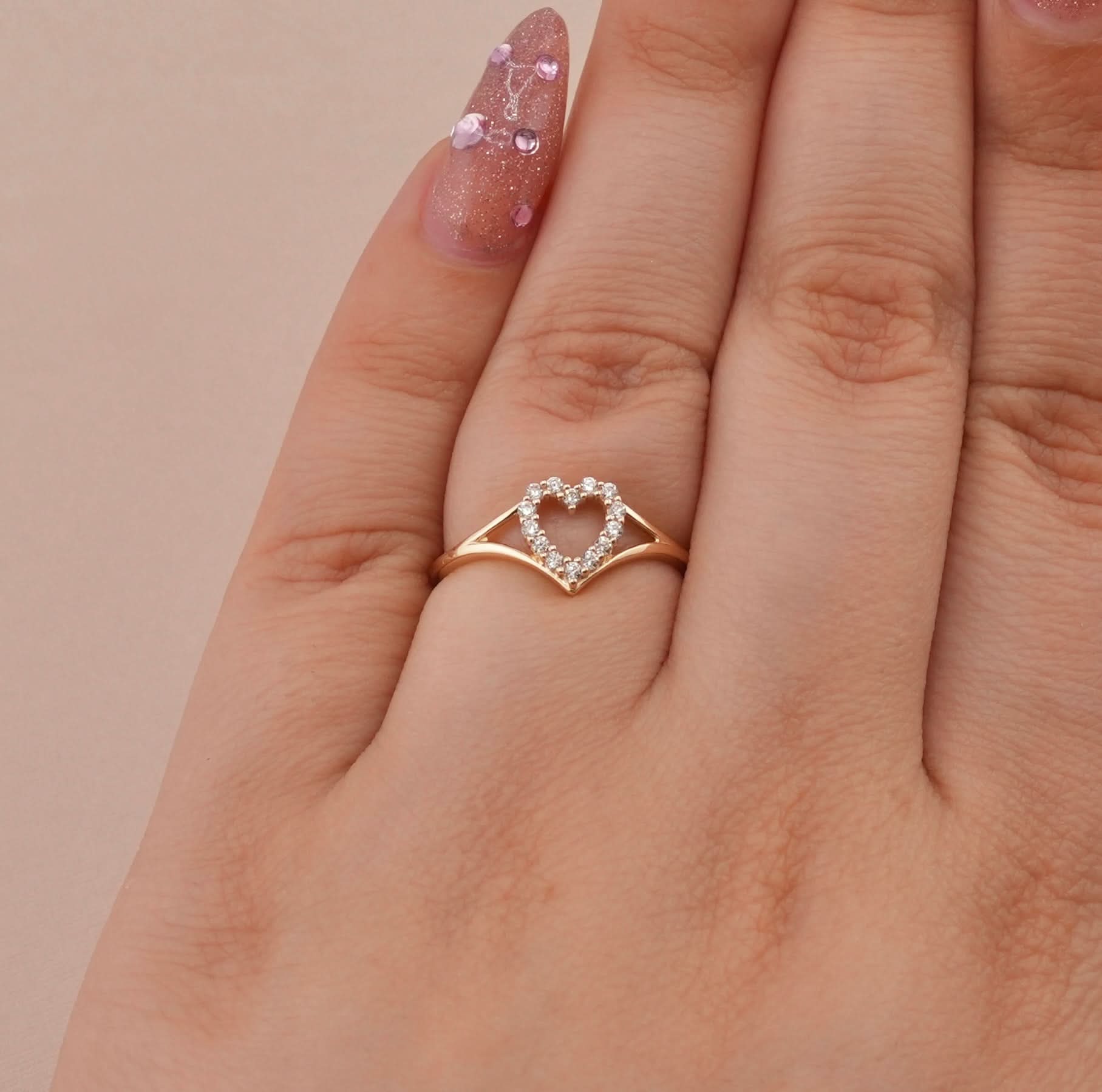 14K Gold Heart Women’s Ring . RG