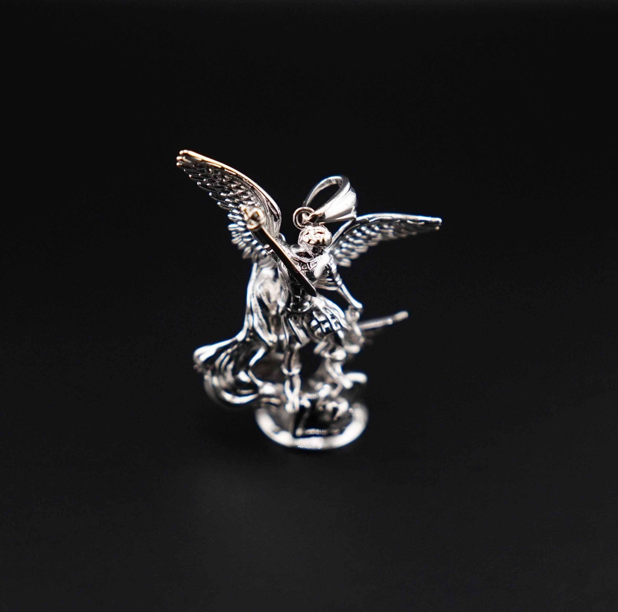 Silver 925 Large Saint Michael Archangel Pendant or Chain Set