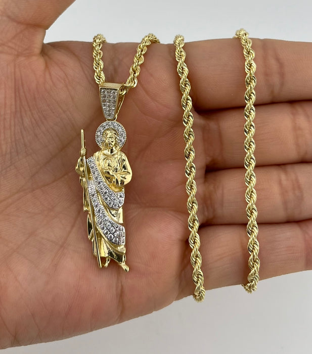 14k Gold San Judas Chain Set P27-05