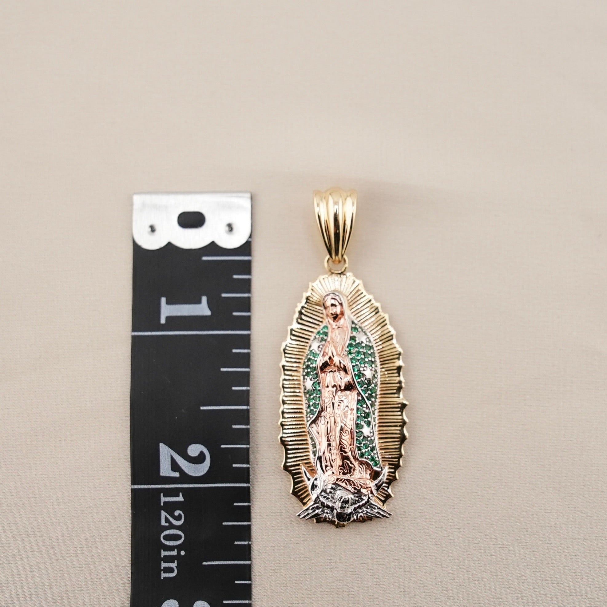 14k Gold Large Virgencita Chain Set