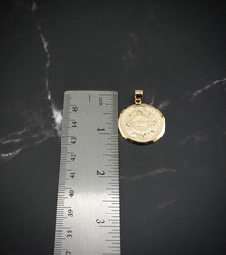 14k Gold Aztec Calendar Chain Set