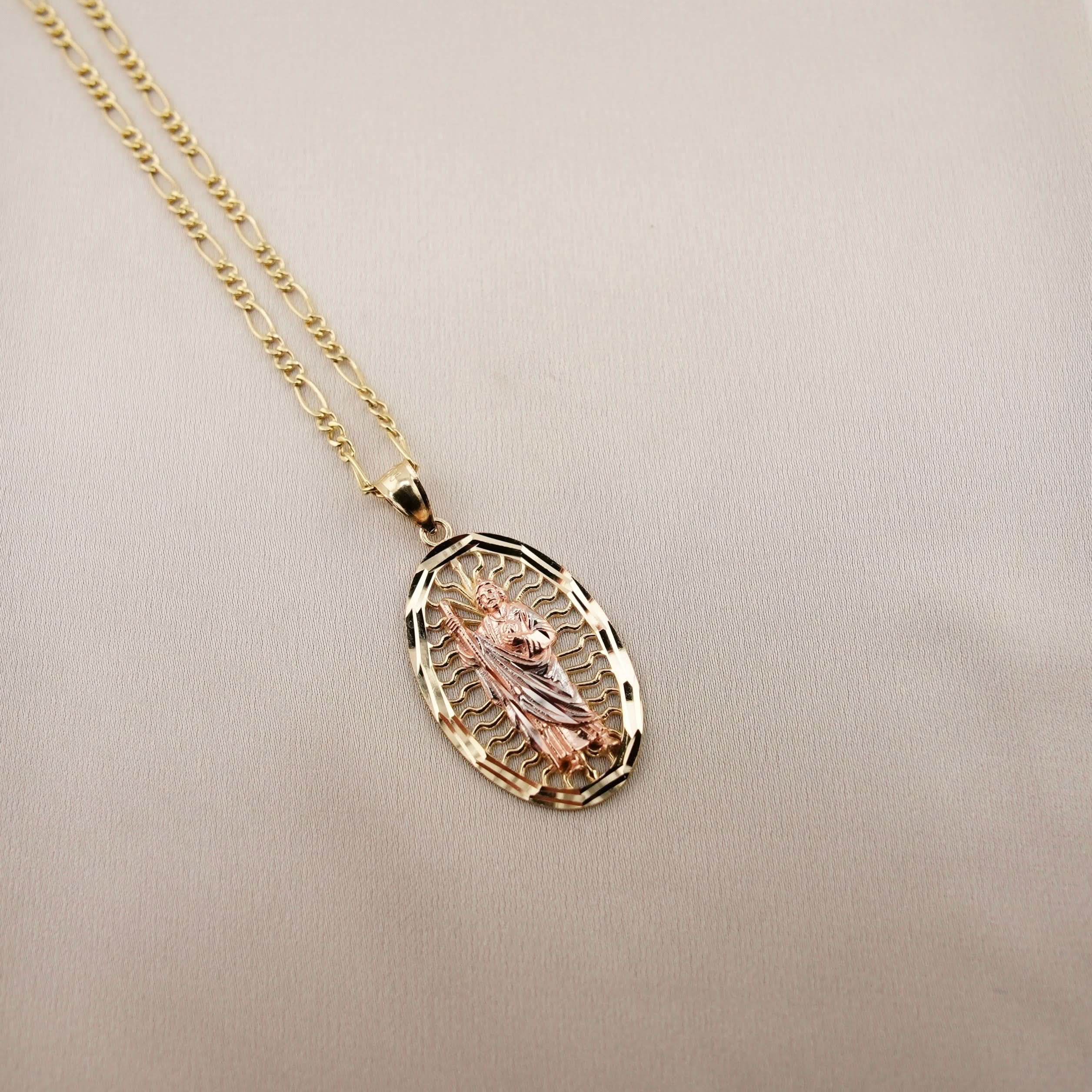 14k Gold San Judas Chain Set