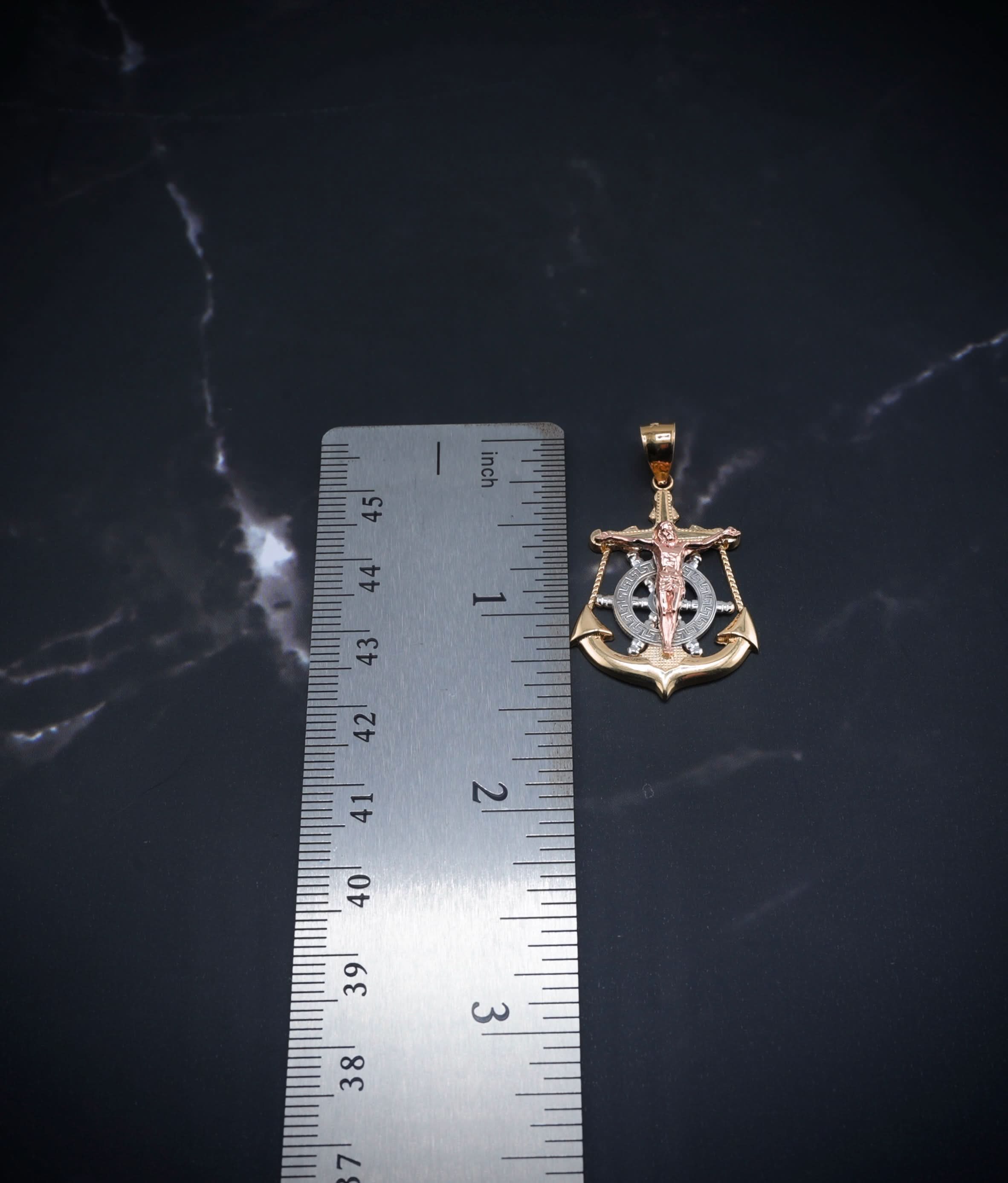 14k Gold Anchor Pendant or Chain Set