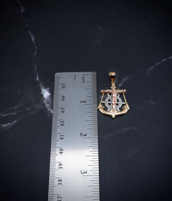 14k Gold Anchor Pendant or Chain Set . PT0113