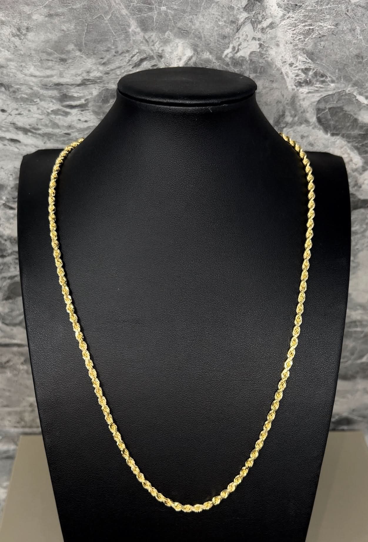 Solid Rope Chai 14k Gold Solid Rope Chain 4mm