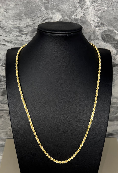 14k Gold Solid Rope Chain 4mm