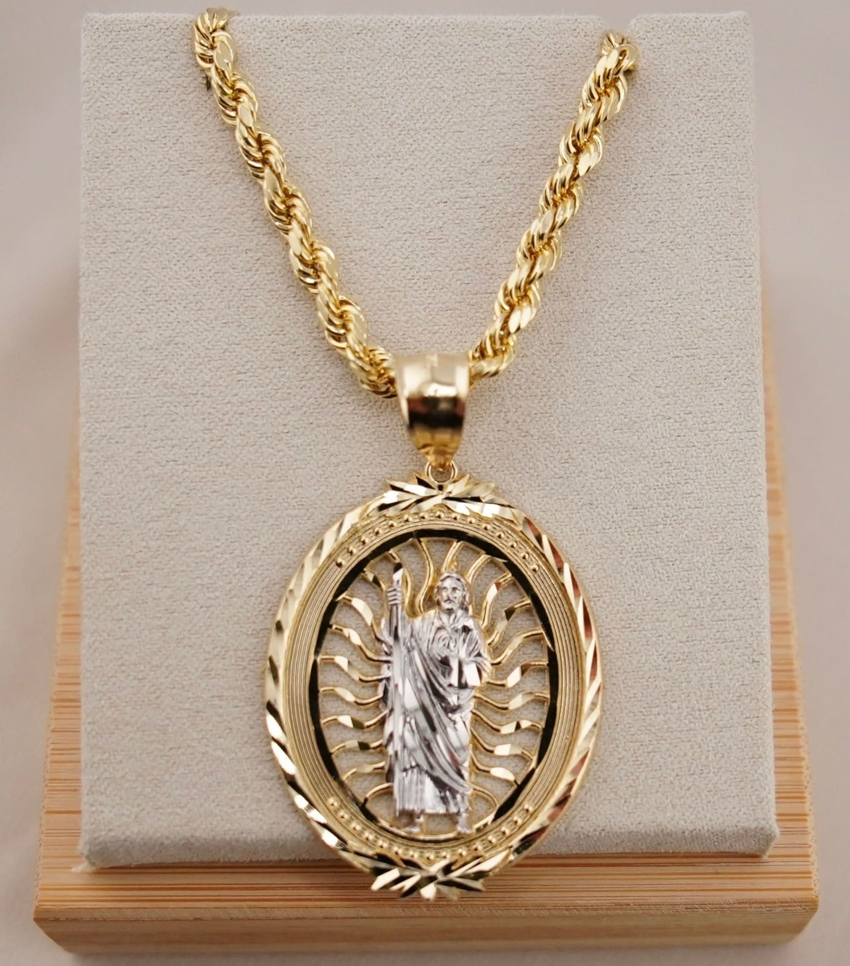 14k Gold San Judas Chain Set - Main Image