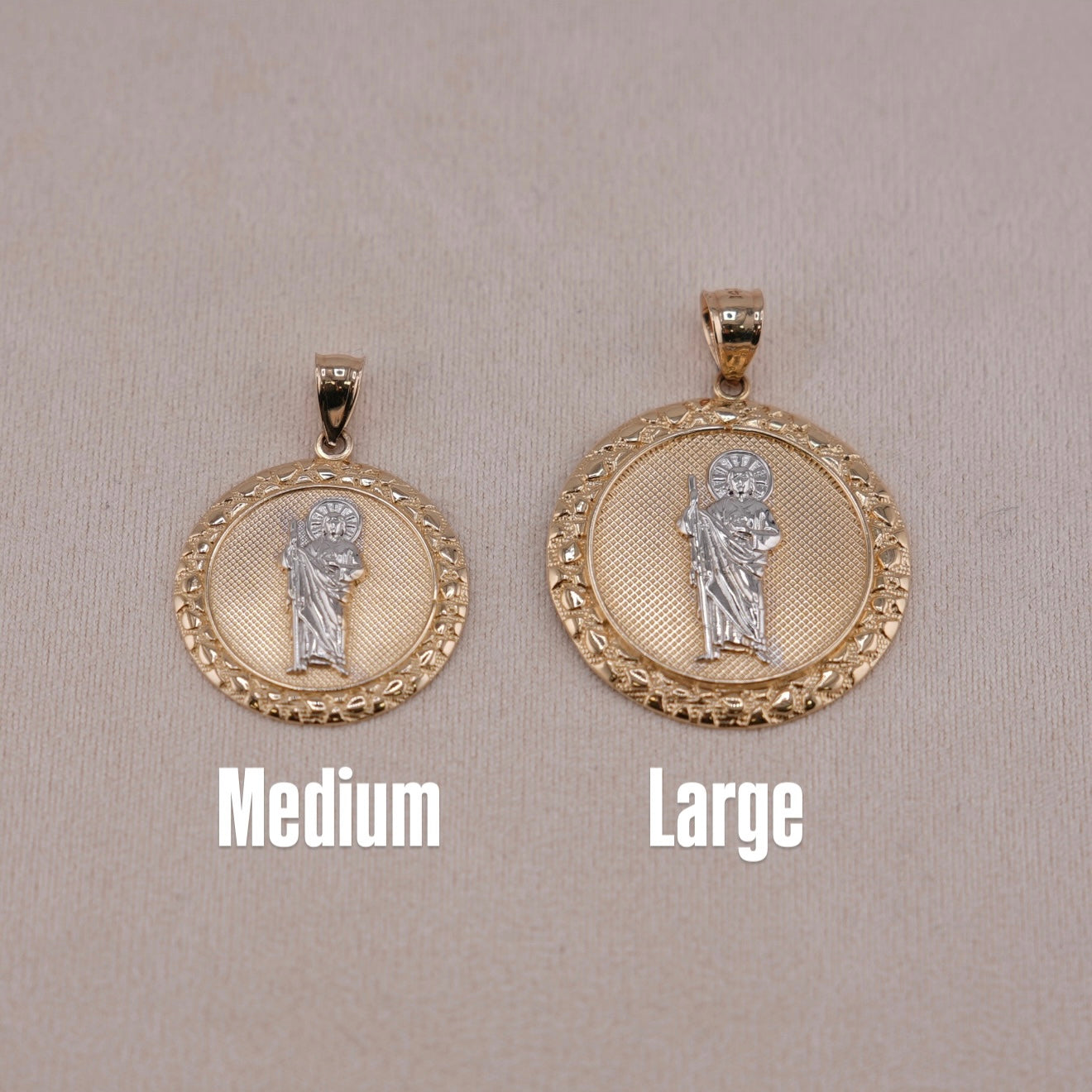 14k Gold Large San Judas Pendant
