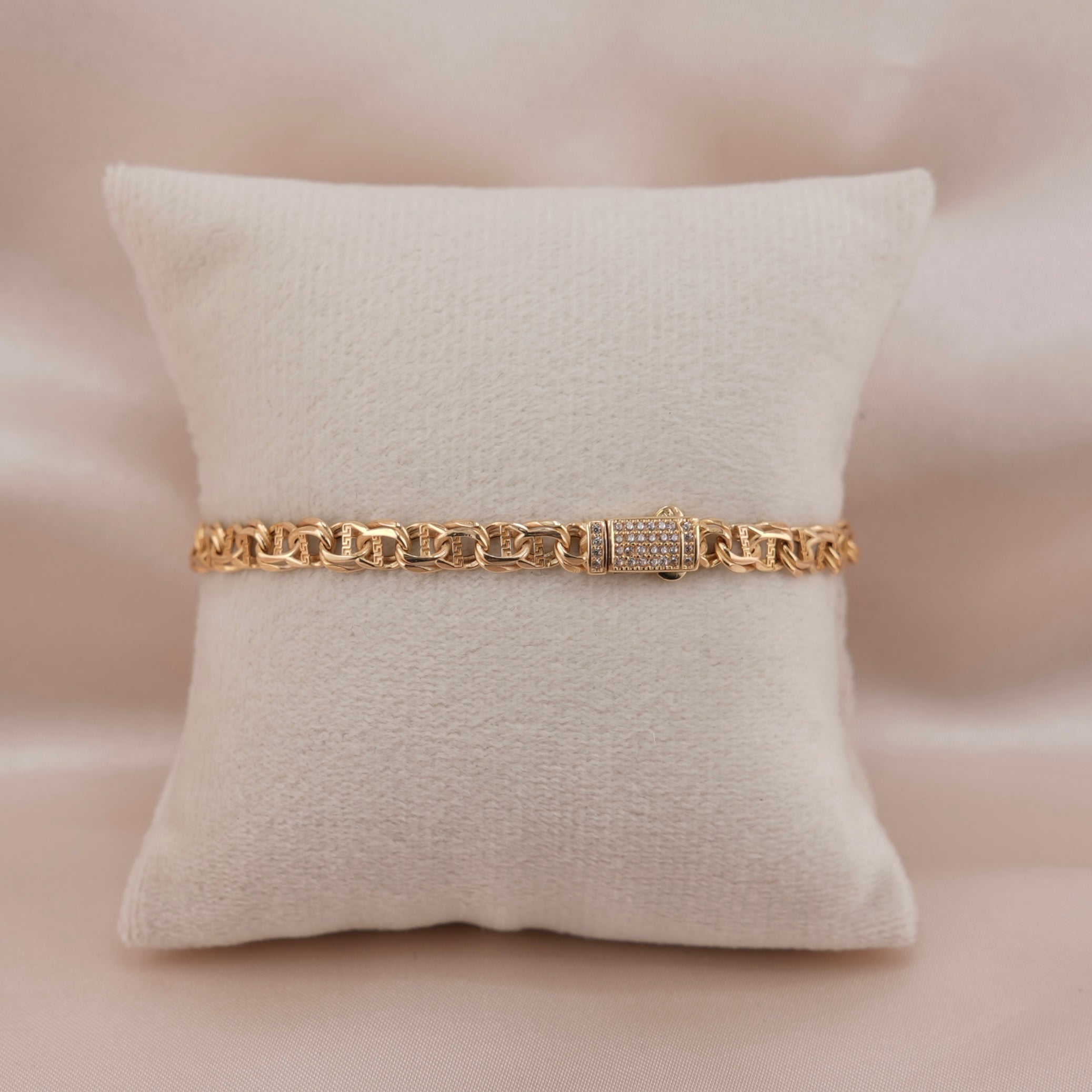 14k Gold Hollow Chino Link Bracelet 5mm