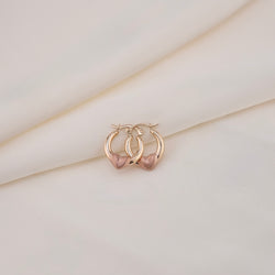 14k Gold Hollow Mini Heart Hoop Earrings