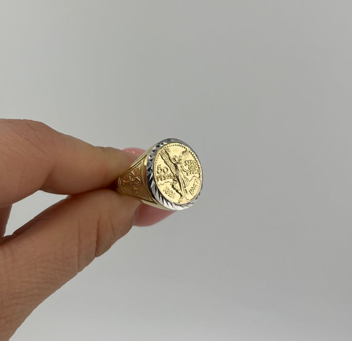 14k Gold Centenario Style Men’s Ring
