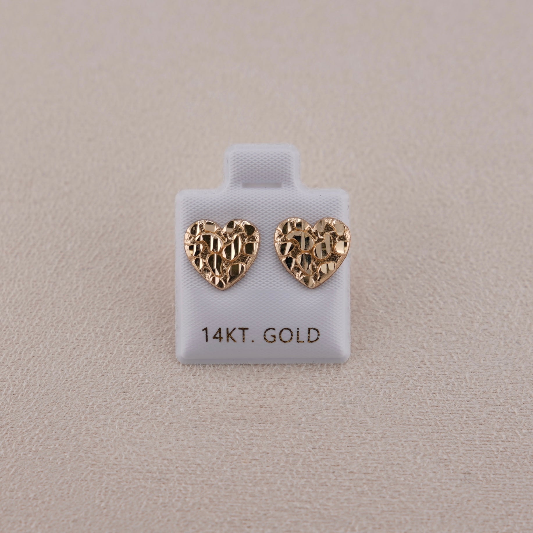 14k Gold Heart Nugget Earrings