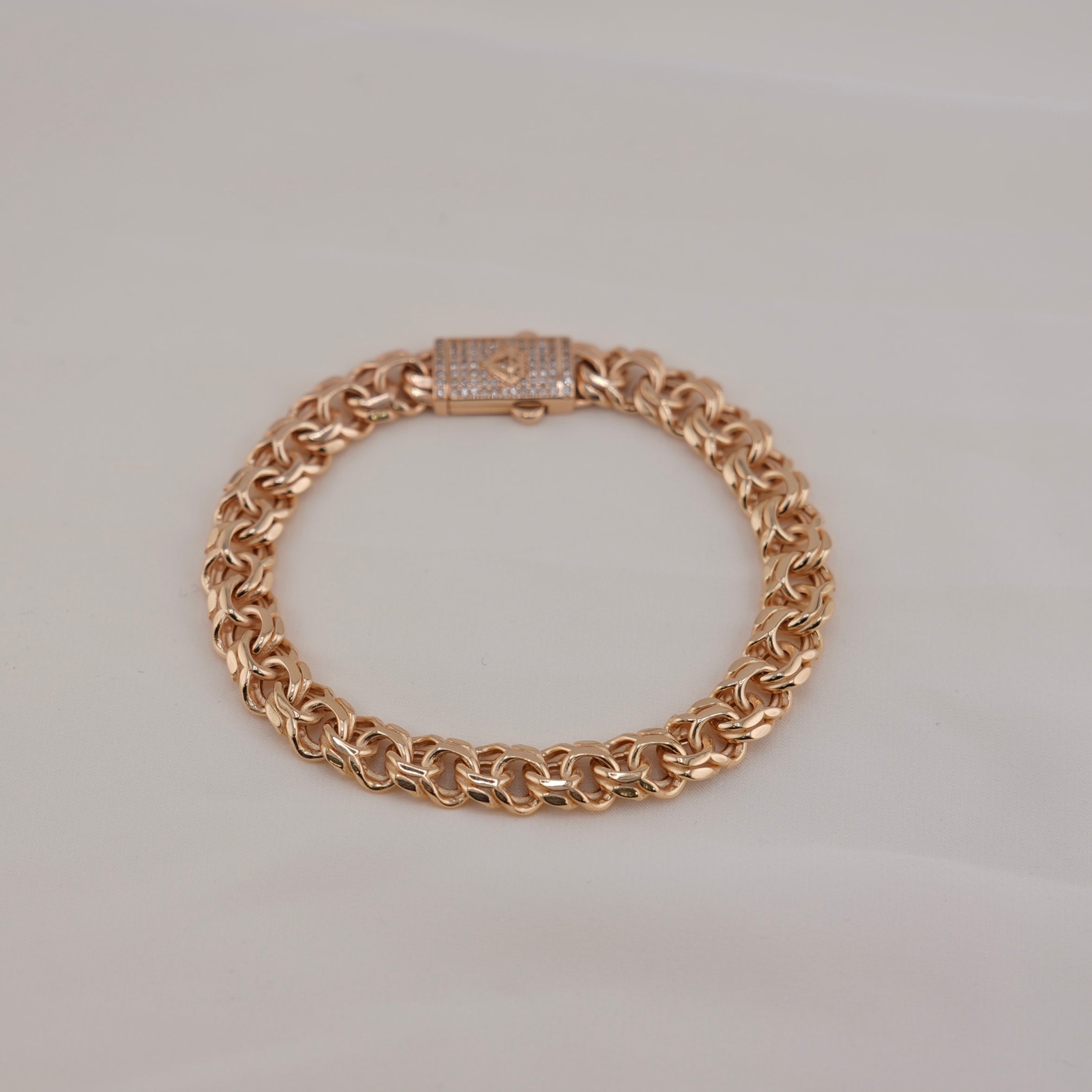14k Gold Hollow Chino Link Bracelet