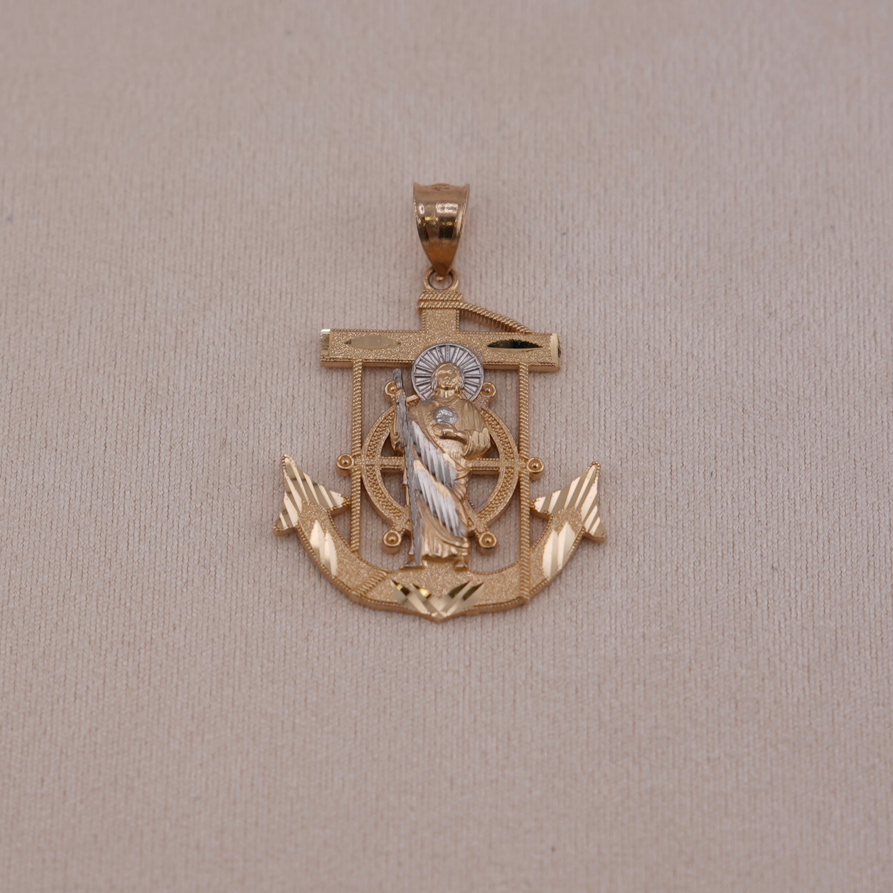14k Gold Anchor Pendant