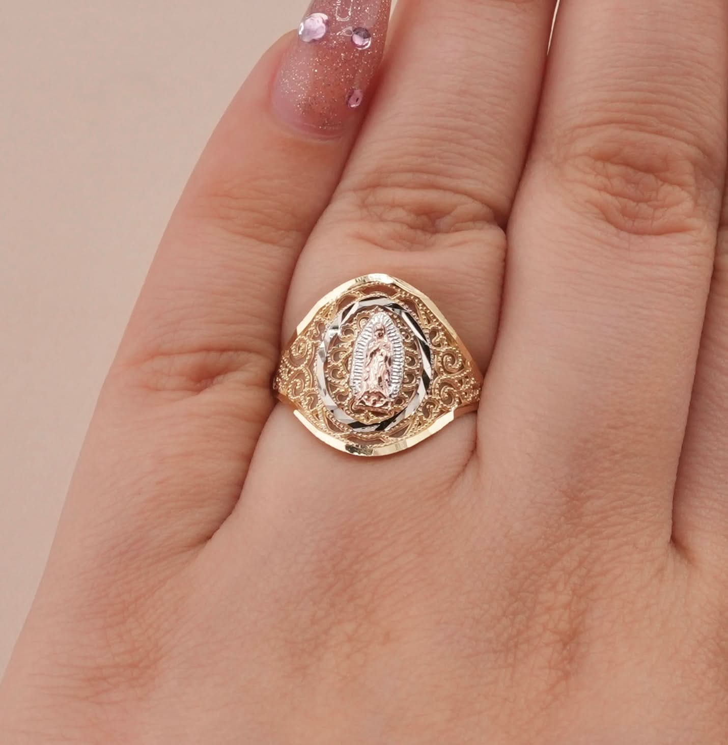 14K Gold Virgencita Women’s Ring . RG-0611