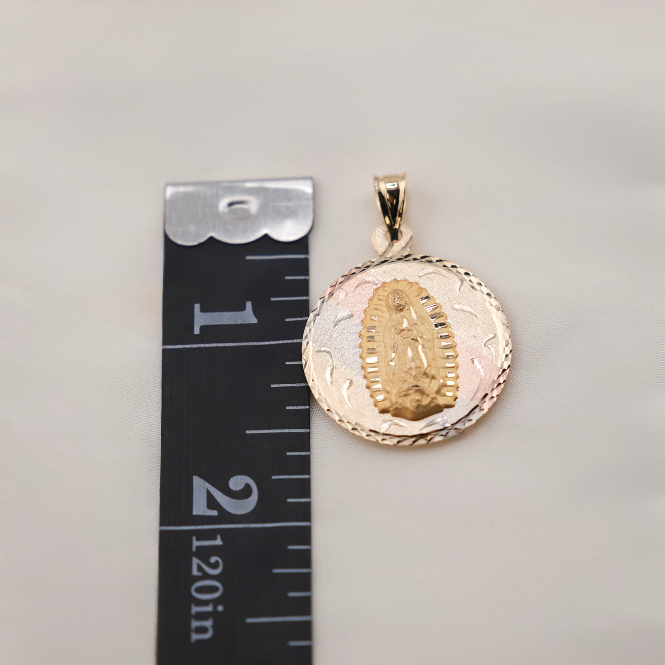 14k Gold Double Sided Virgencita/Jesus Chain Set
