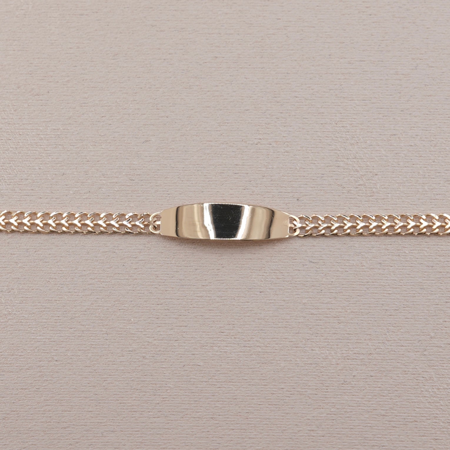 14k Gold Baby Petatillo ID Bracelet 4mm