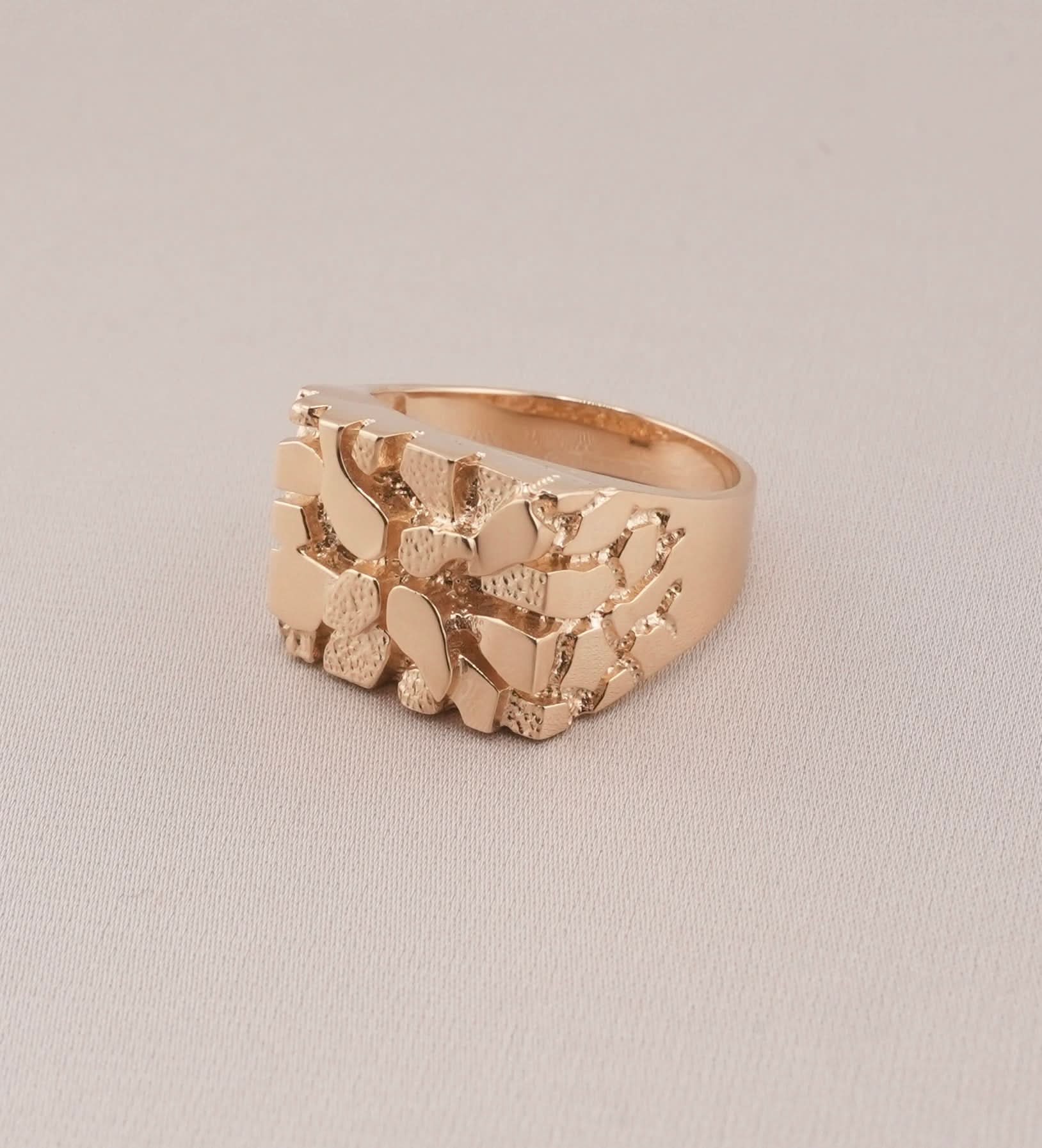 14K Gold Nugget Men's Ring