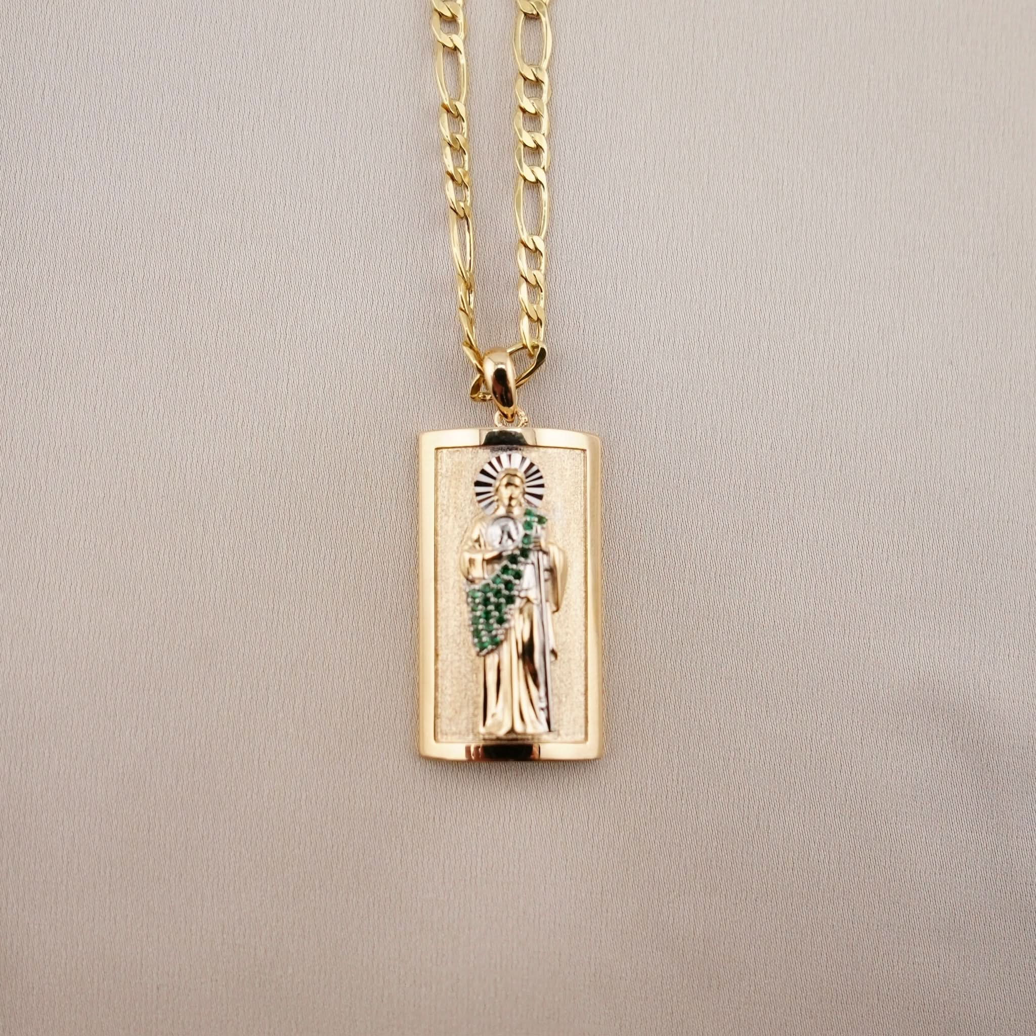 14k Gold San Judas Chain Set