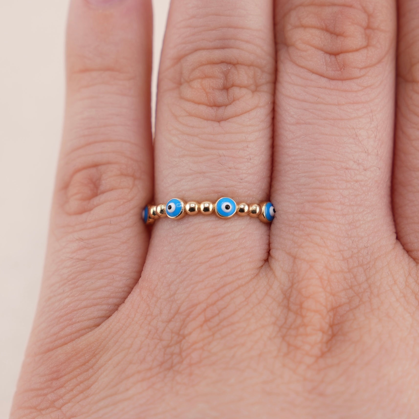 14k Gold Evil Eye Ring