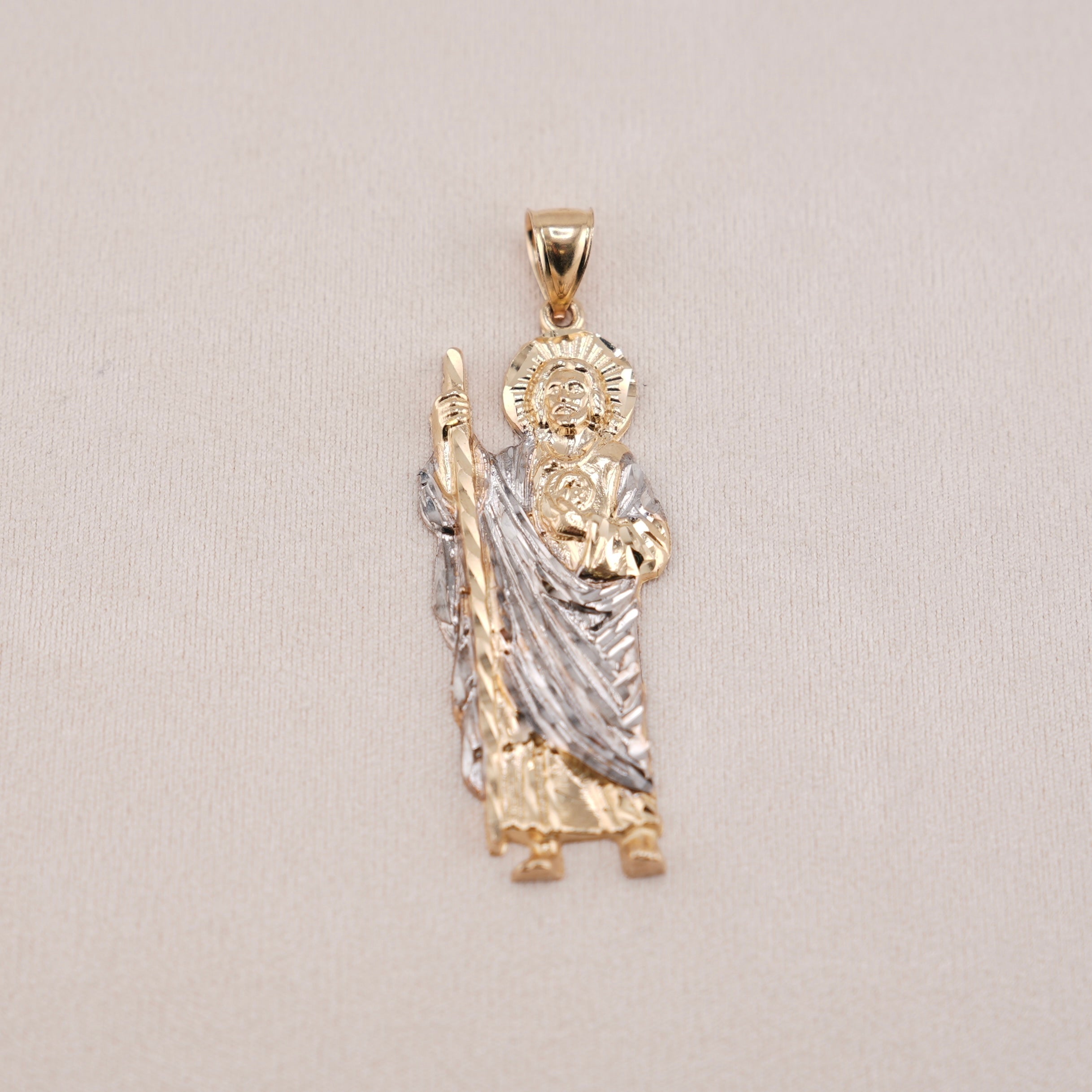 14k Gold Large San Judas Pendant
