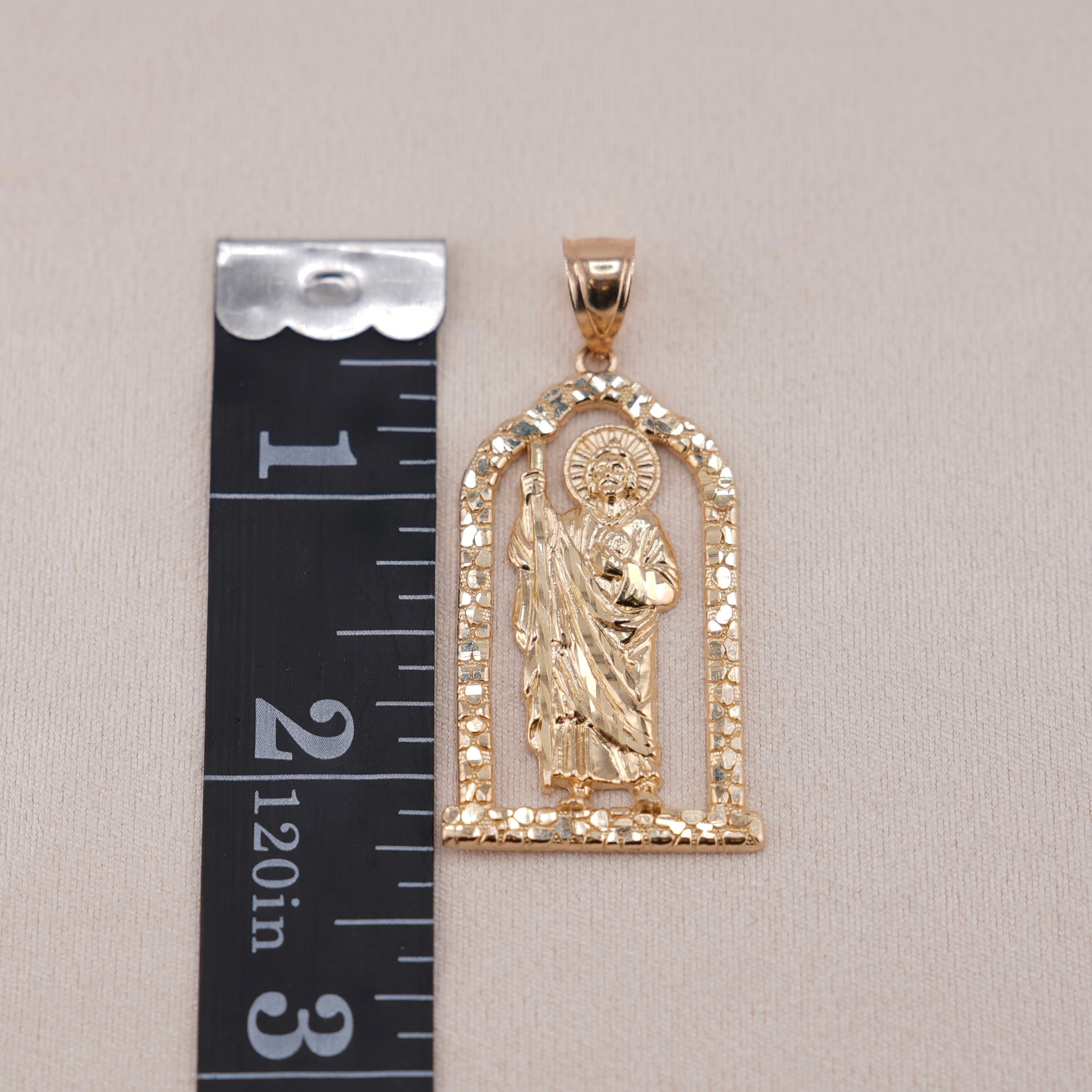 14k Gold Large San Judas Pendant