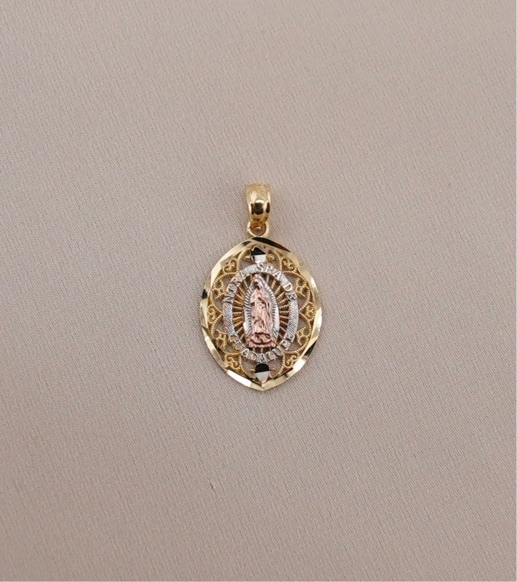 14k Gold Virgencita Pendant