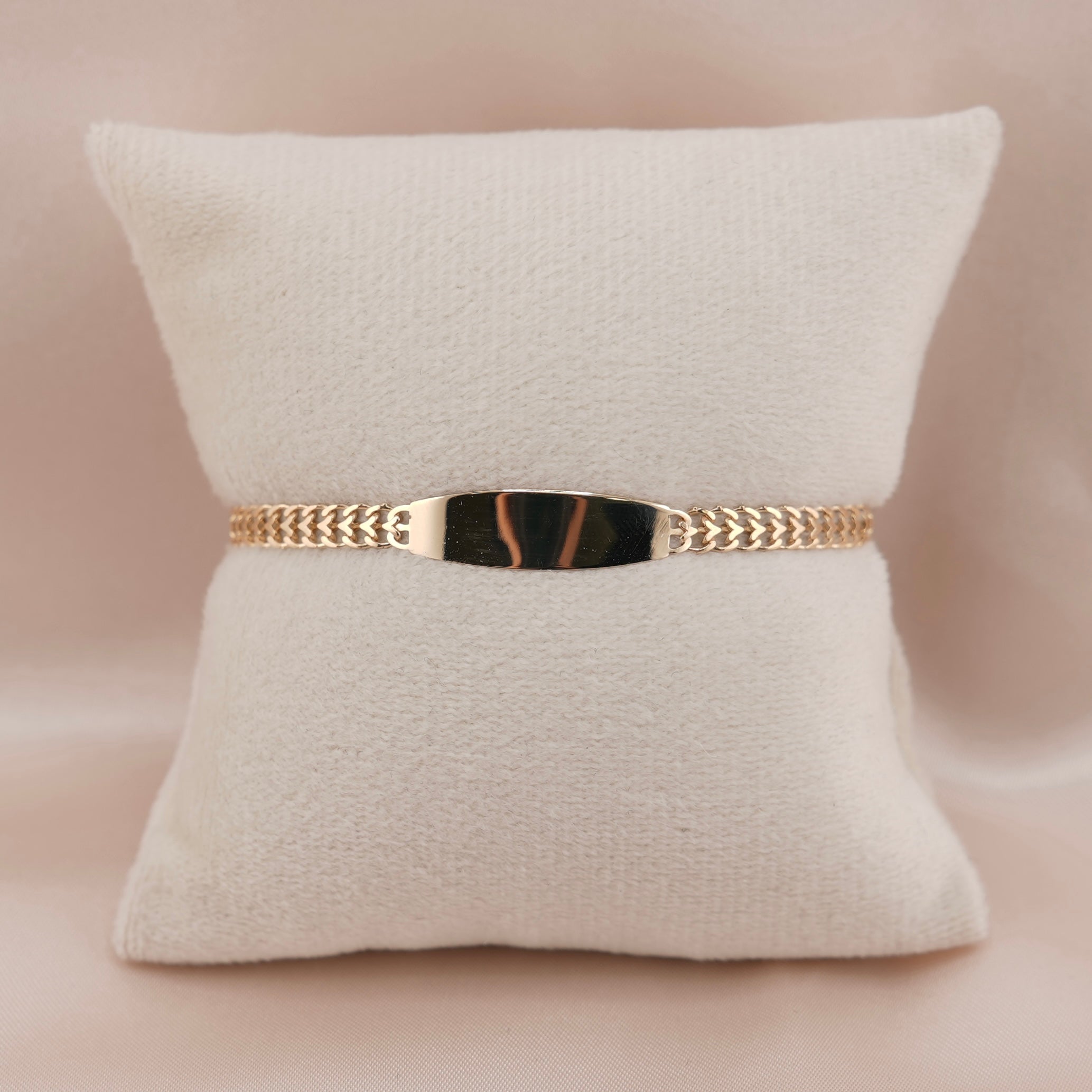 14k Gold Baby Petatillo ID Bracelet 4mm