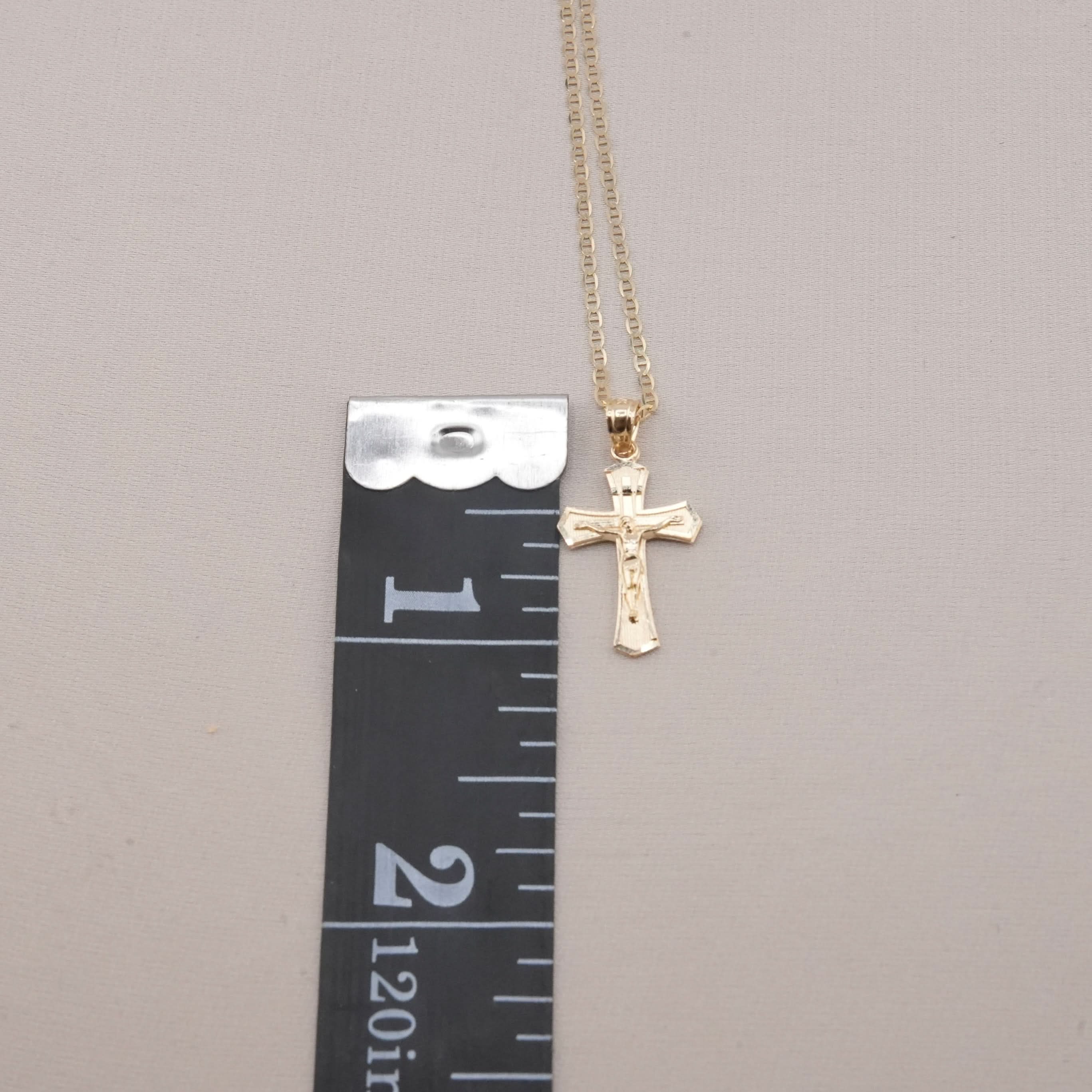 14k Gold Cross Chain Set