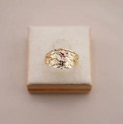 14k Gold Rose Ring . 081