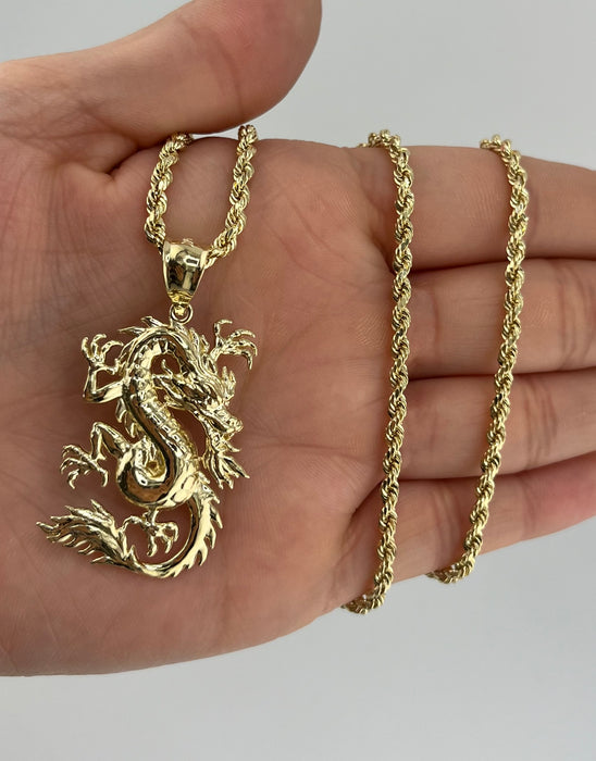 14k Gold Dragon Chain Set